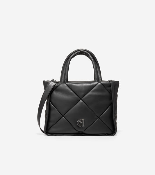 U06346-Quilted Tote Bag-Black