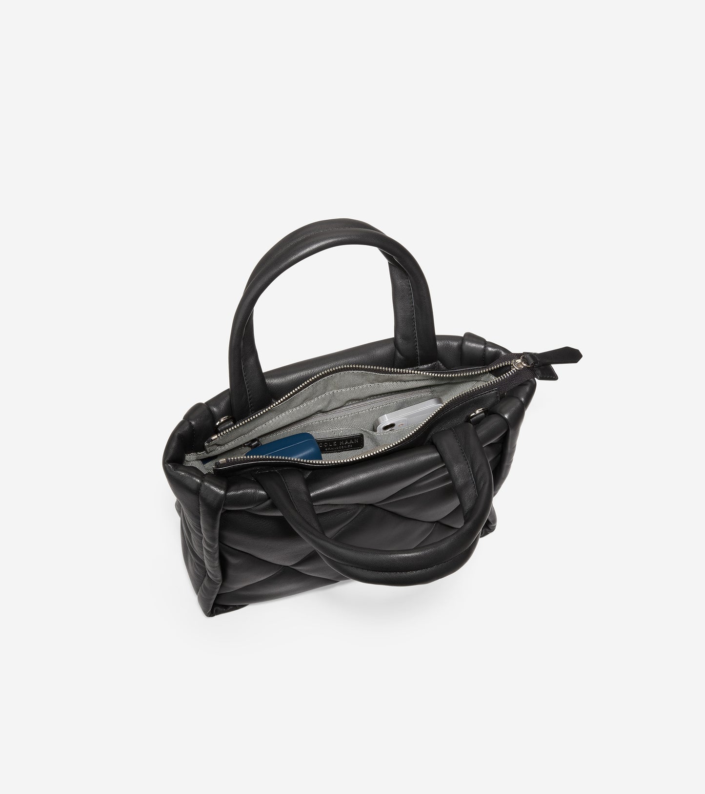 U06346-Quilted Tote Bag-Black