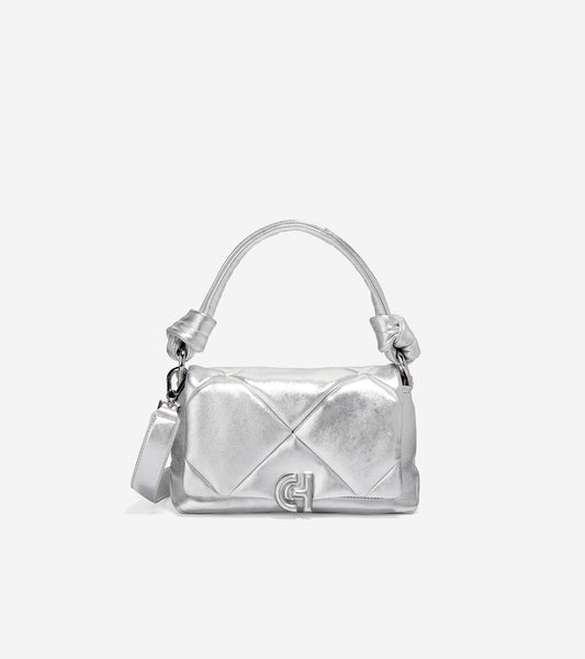 U06452-Quilted Shoulder Bag-Silver