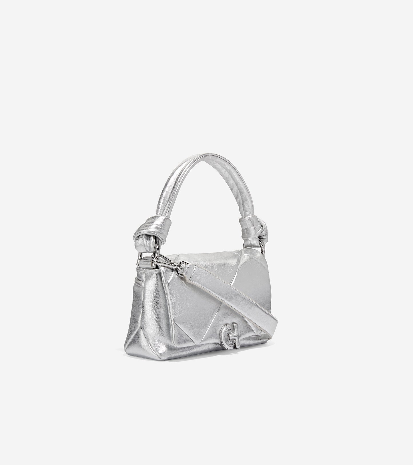 U06452-Quilted Shoulder Bag-Silver