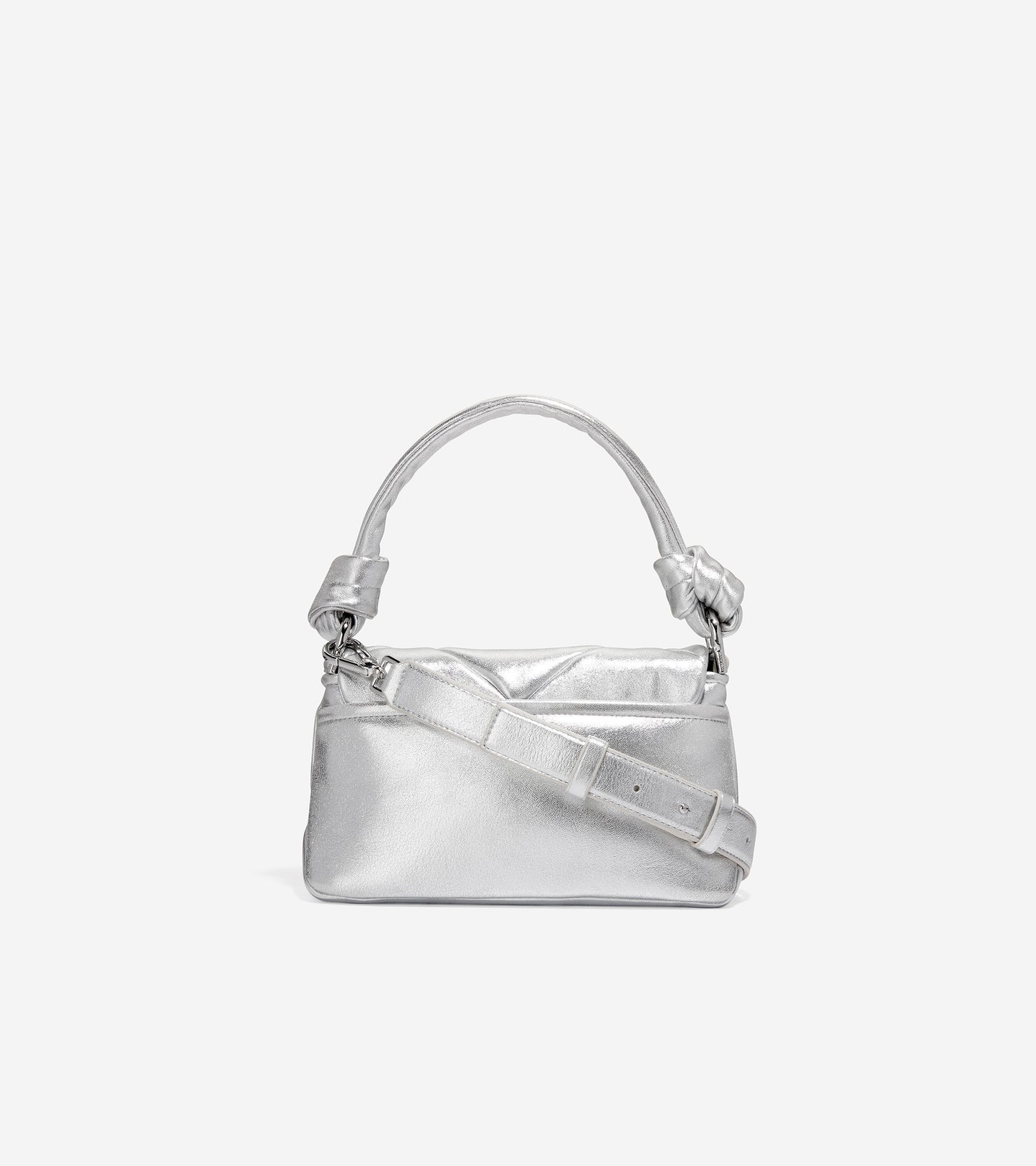 U06452-Quilted Shoulder Bag-Silver