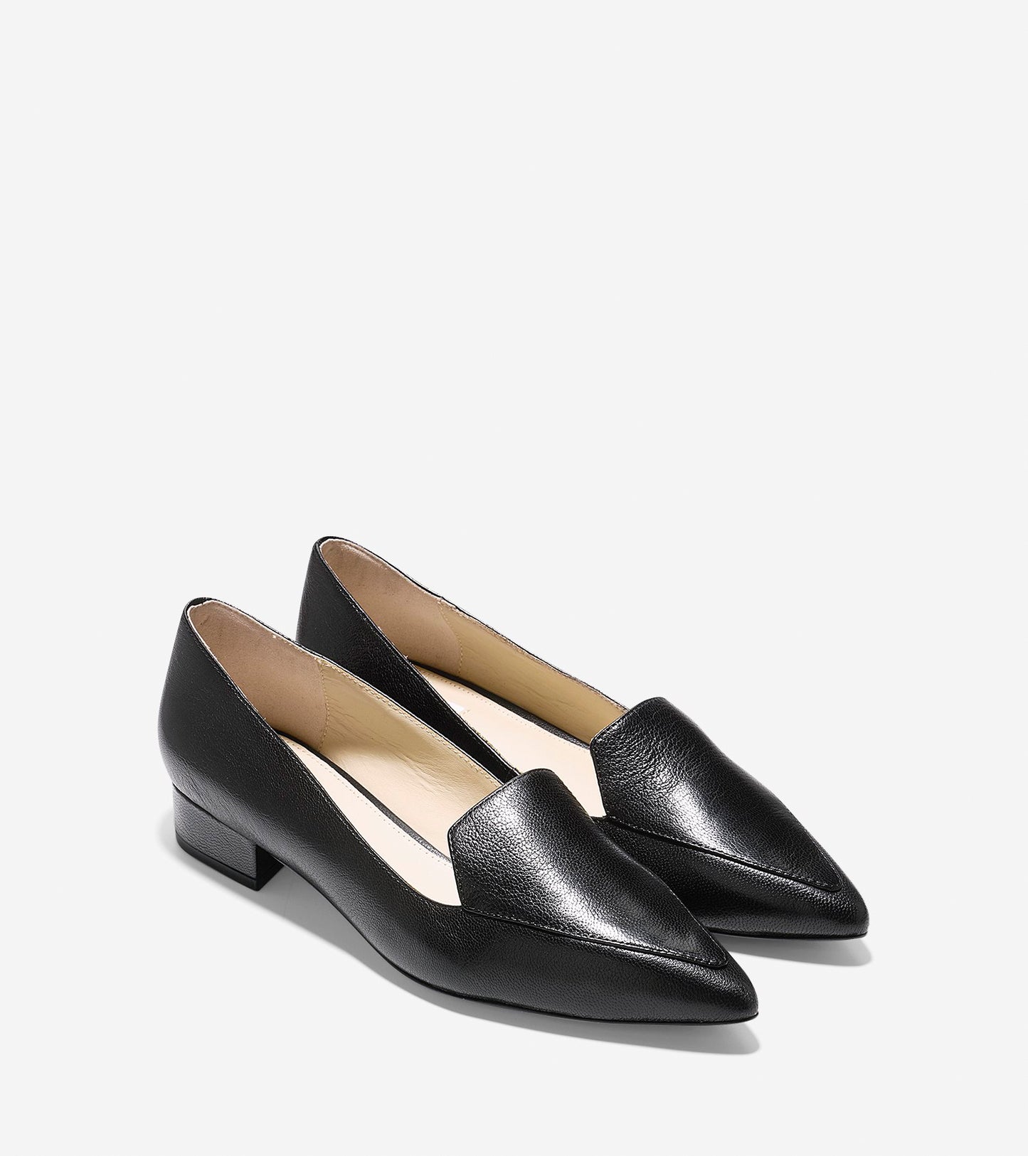 ColeHaan-Dellora Skimmer Flat-w08845-Black Leather