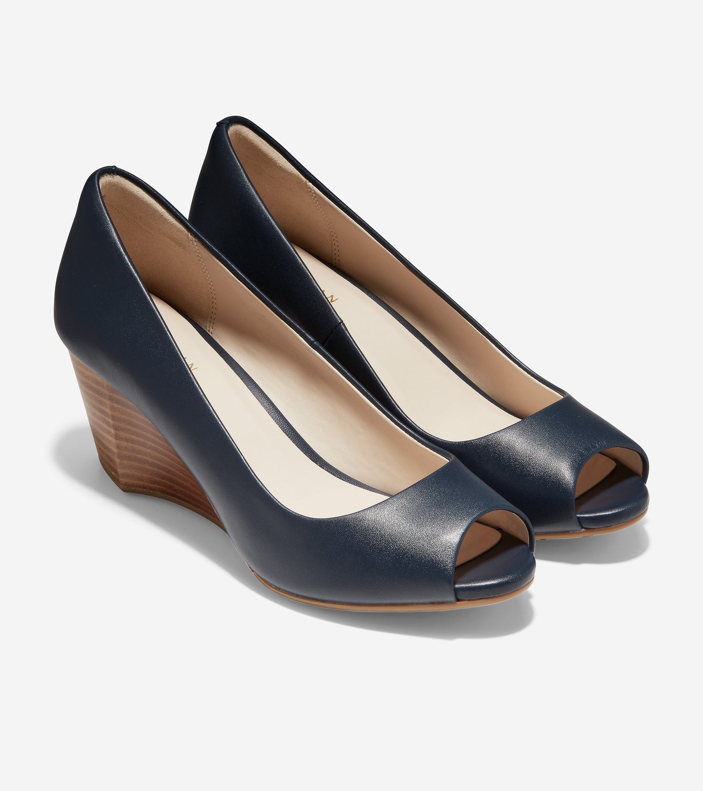 ColeHaan-Sadie Open Toe Wedge-w12740-Marine Blue Leather
