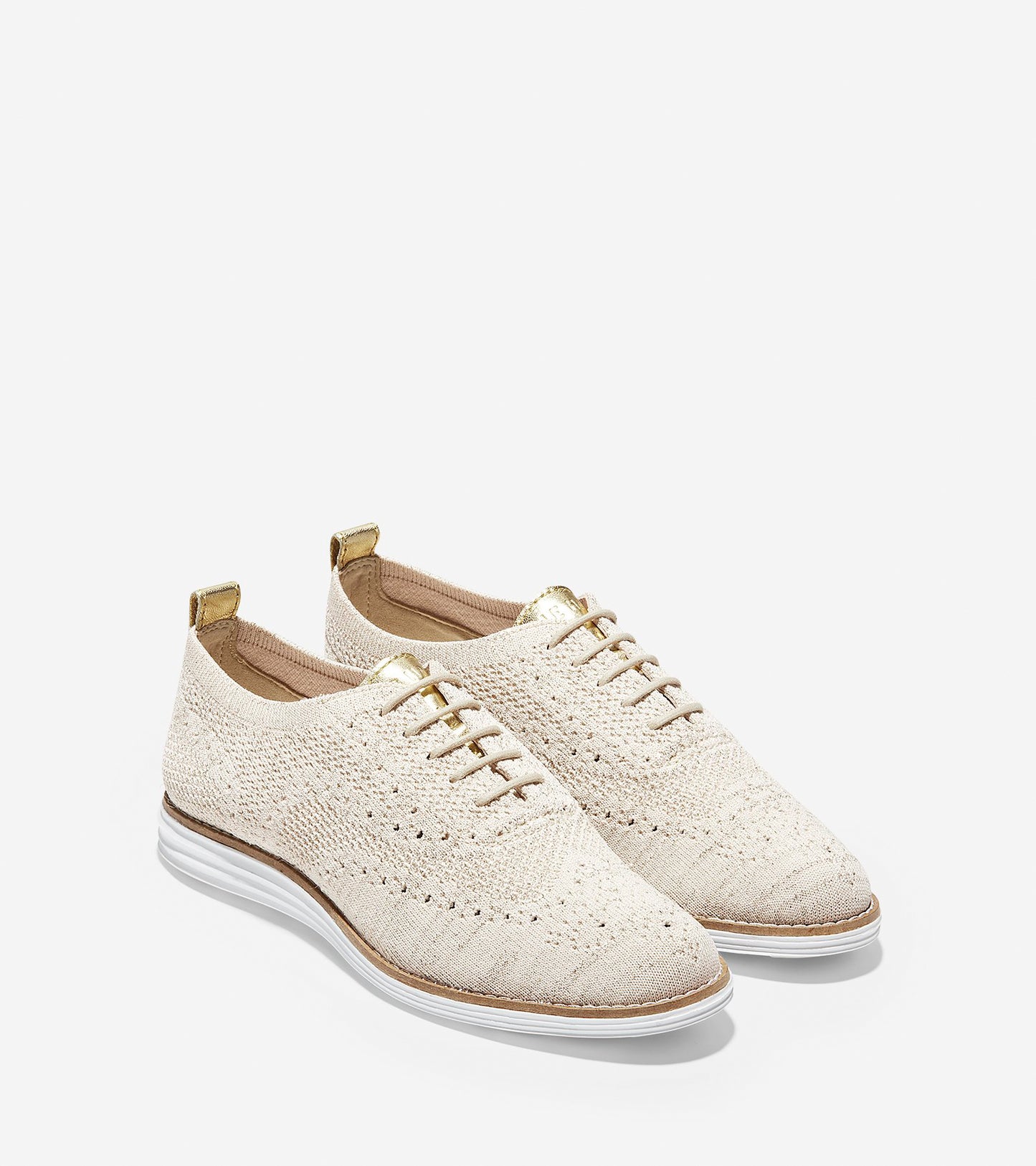 ColeHaan-ØriginalGrand Wingtip Oxford-w13113-Brazilian Sand-gold Metallic