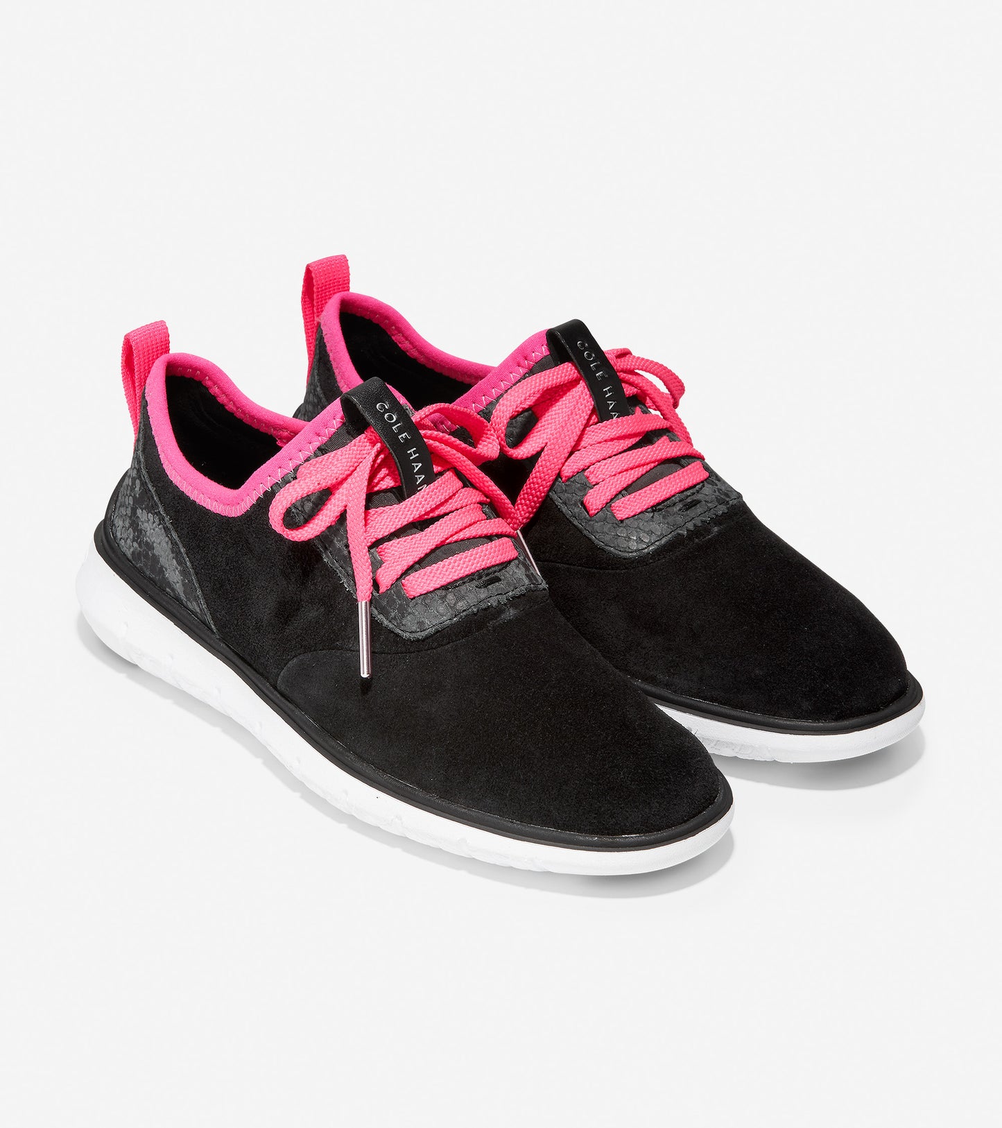 ColeHaan-Generation ZERØGRAND-w17991-Black Suede-Snake Print