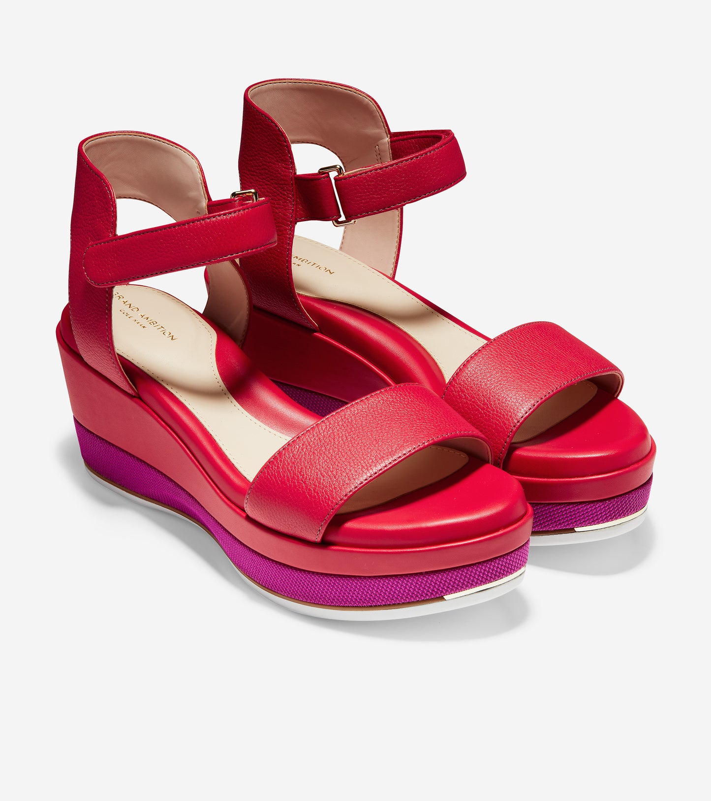 ColeHaan-Grand Ambition Flatform Sandal-w18224-Tango Red Tumbled Leather