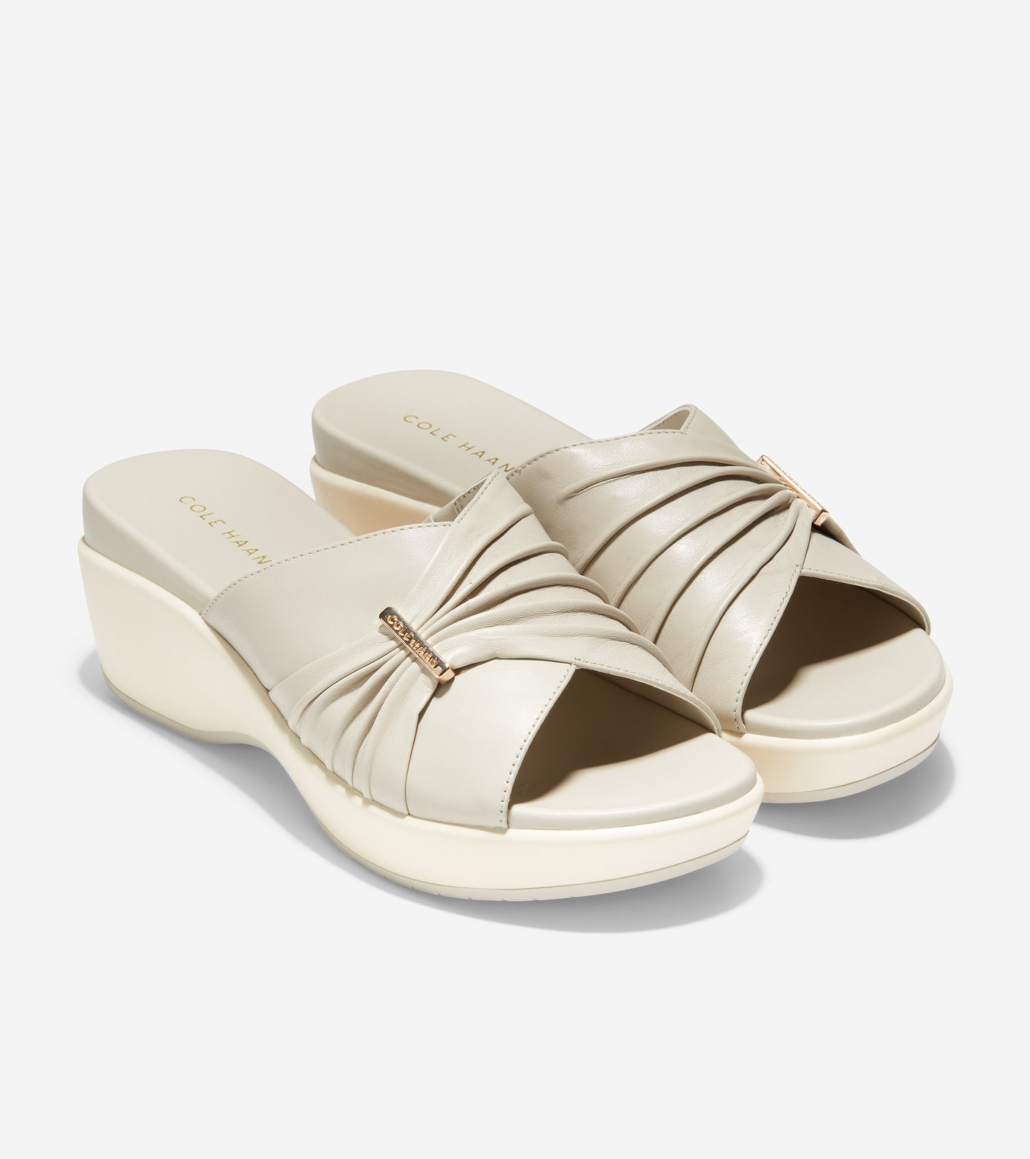 ColeHaan-Aubree Ruched Slide Sandal-w18292-Pumice Stone Leather