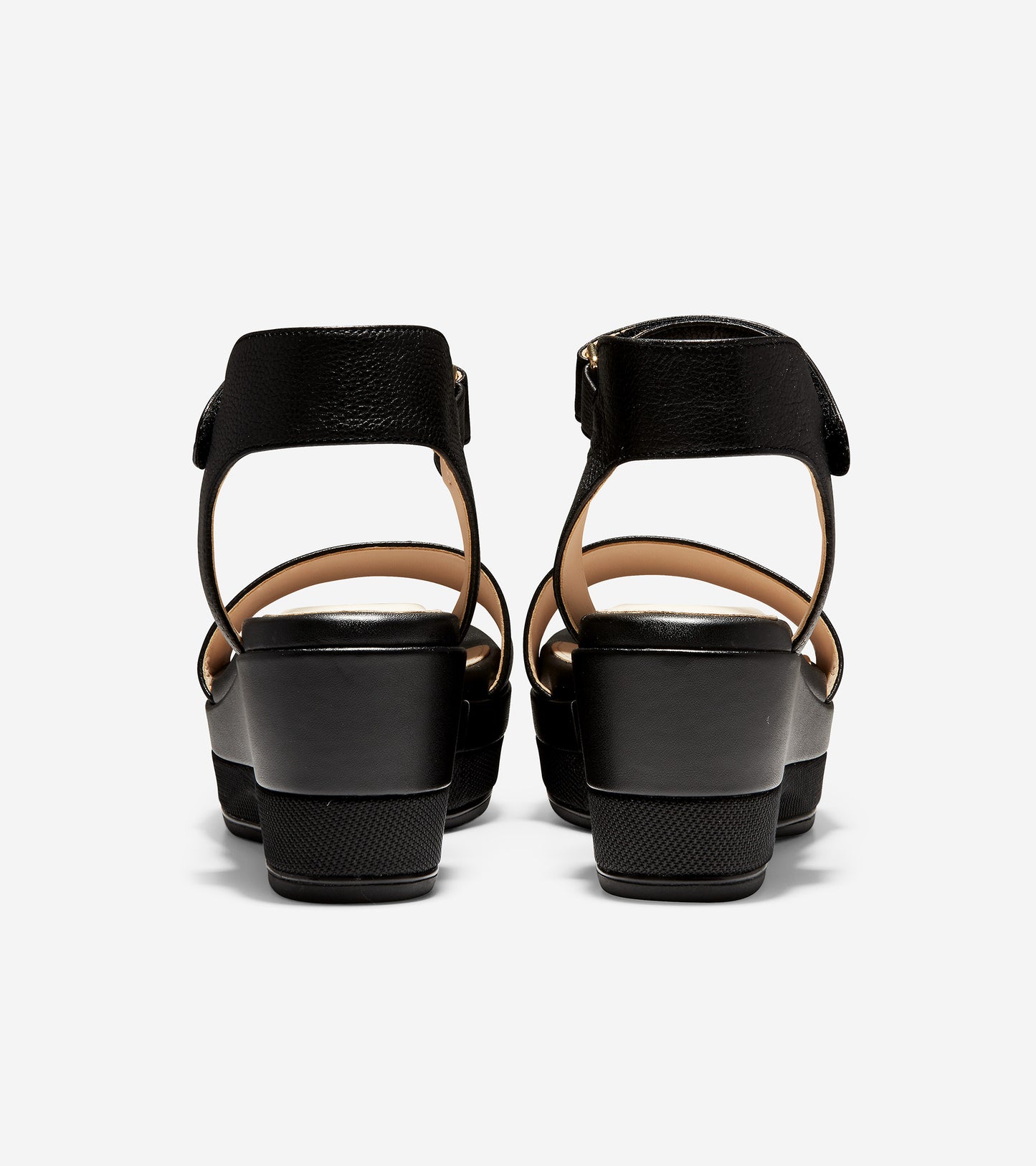 ColeHaan-Grand Ambition Flatform Sandal-w18722-Black Tumbled Leather