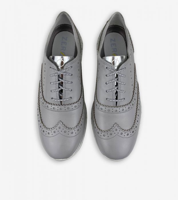 ColeHaan-ZERØGRAND Wingtip Oxford-w21563-Cool Grey Leather-Argento