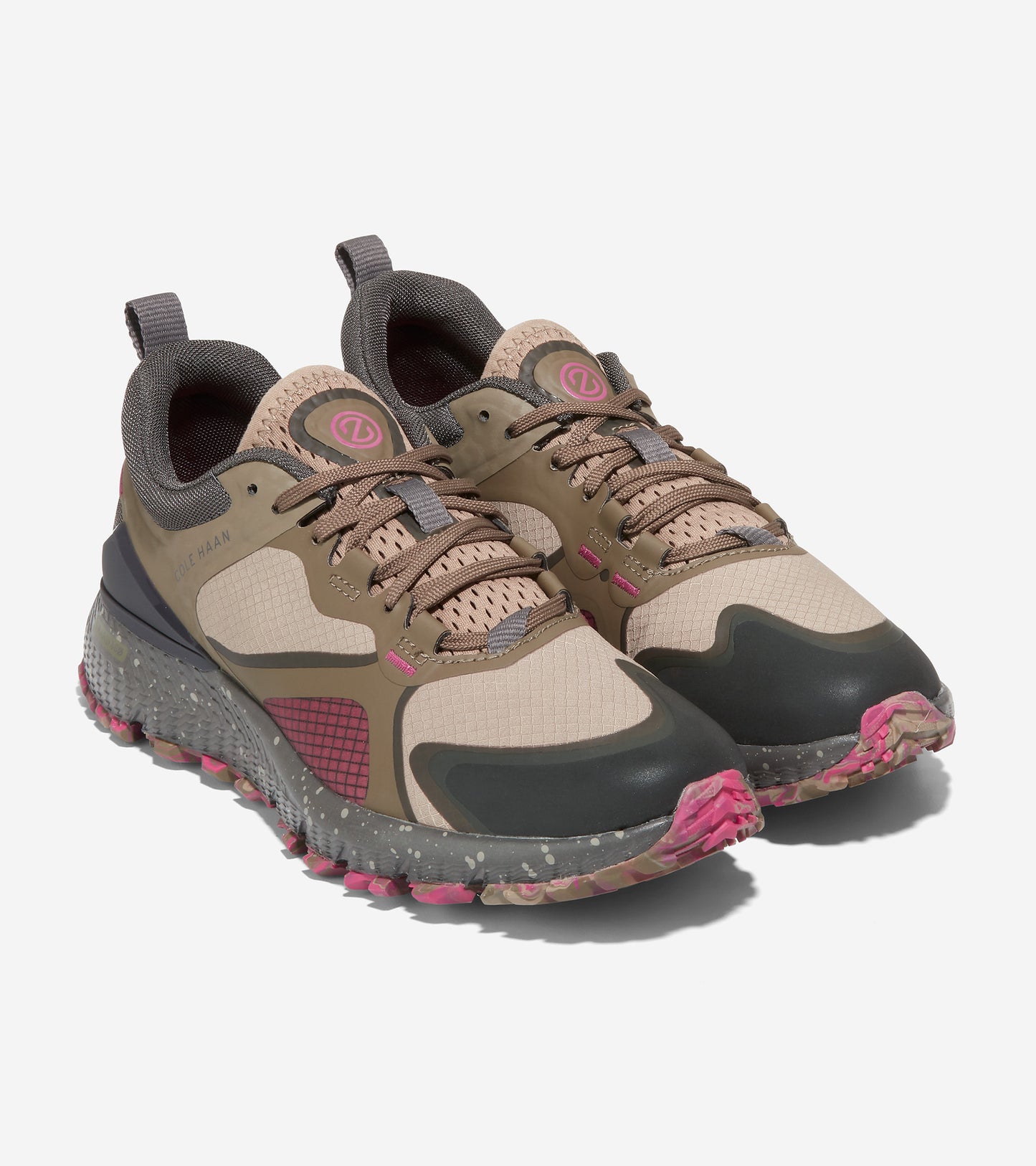 W26102-ZERØGRAND Overtake All-Terrain Running Shoe II-Dune-Pink Peacock