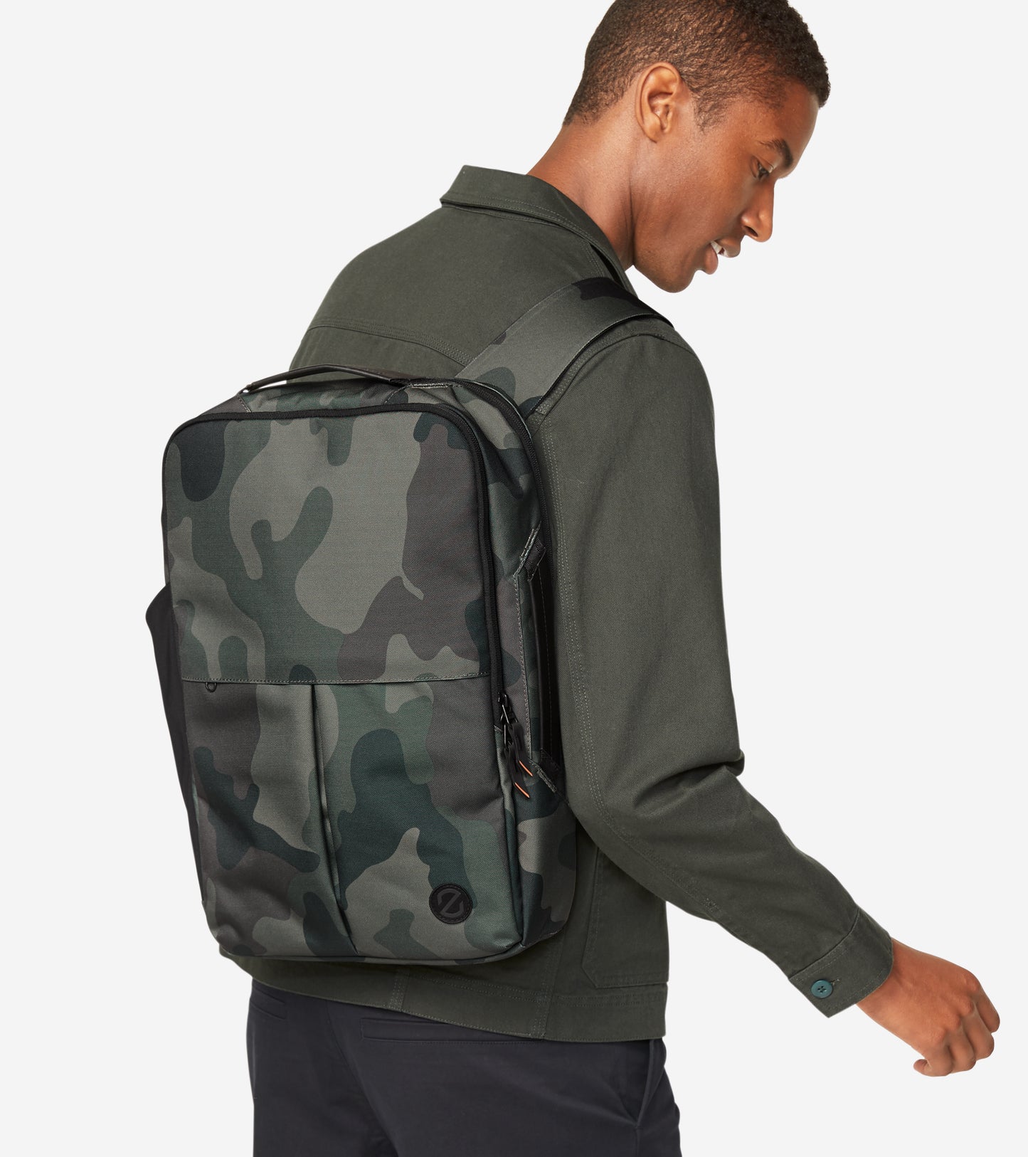 ColeHaan-ZERØGRAND Slim Convertible Backpack-f11677-Black Olive Camo
