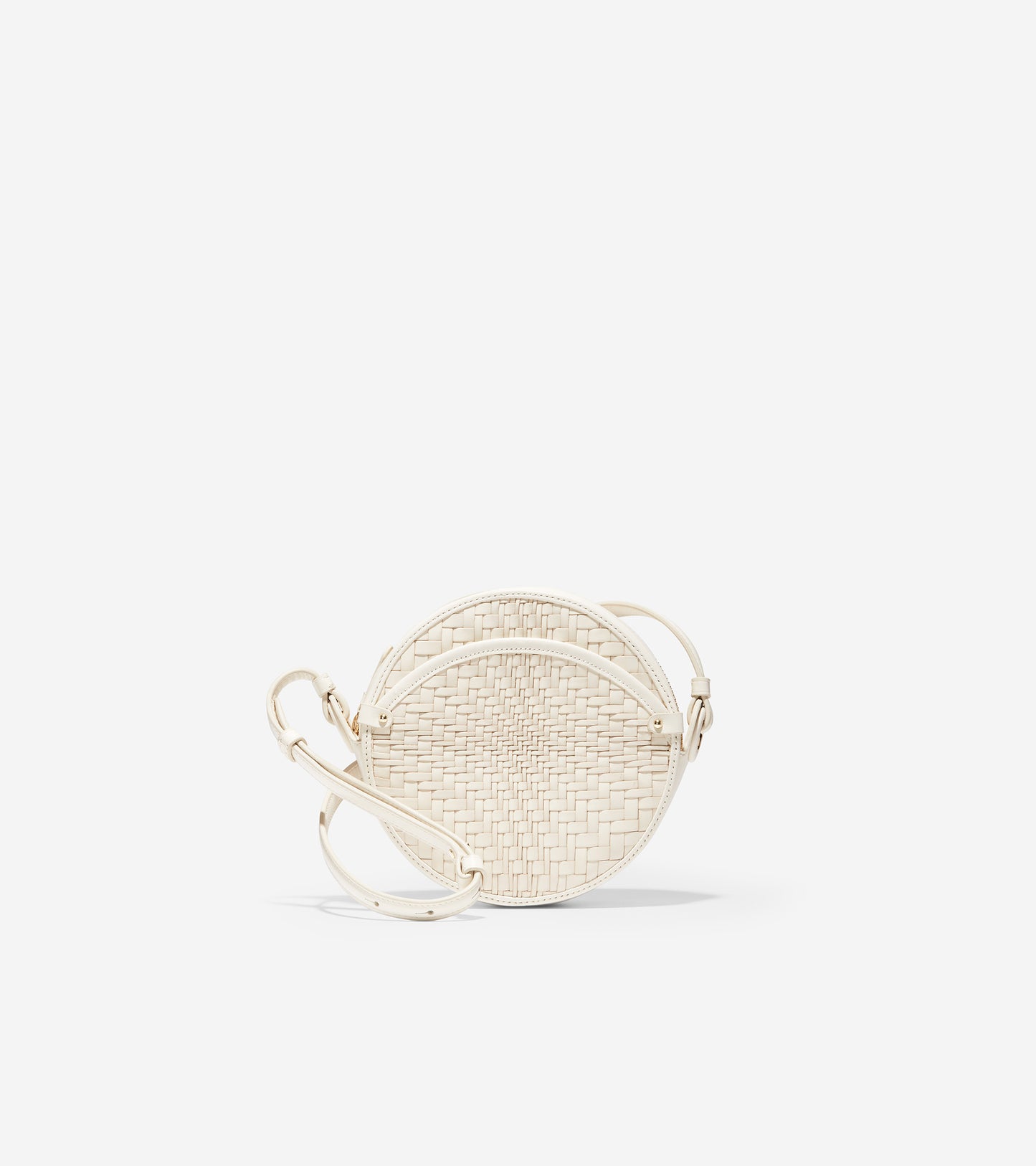 ColeHaan-Grand Ambition Woven Leather Circle Bag -u04409-Ivory