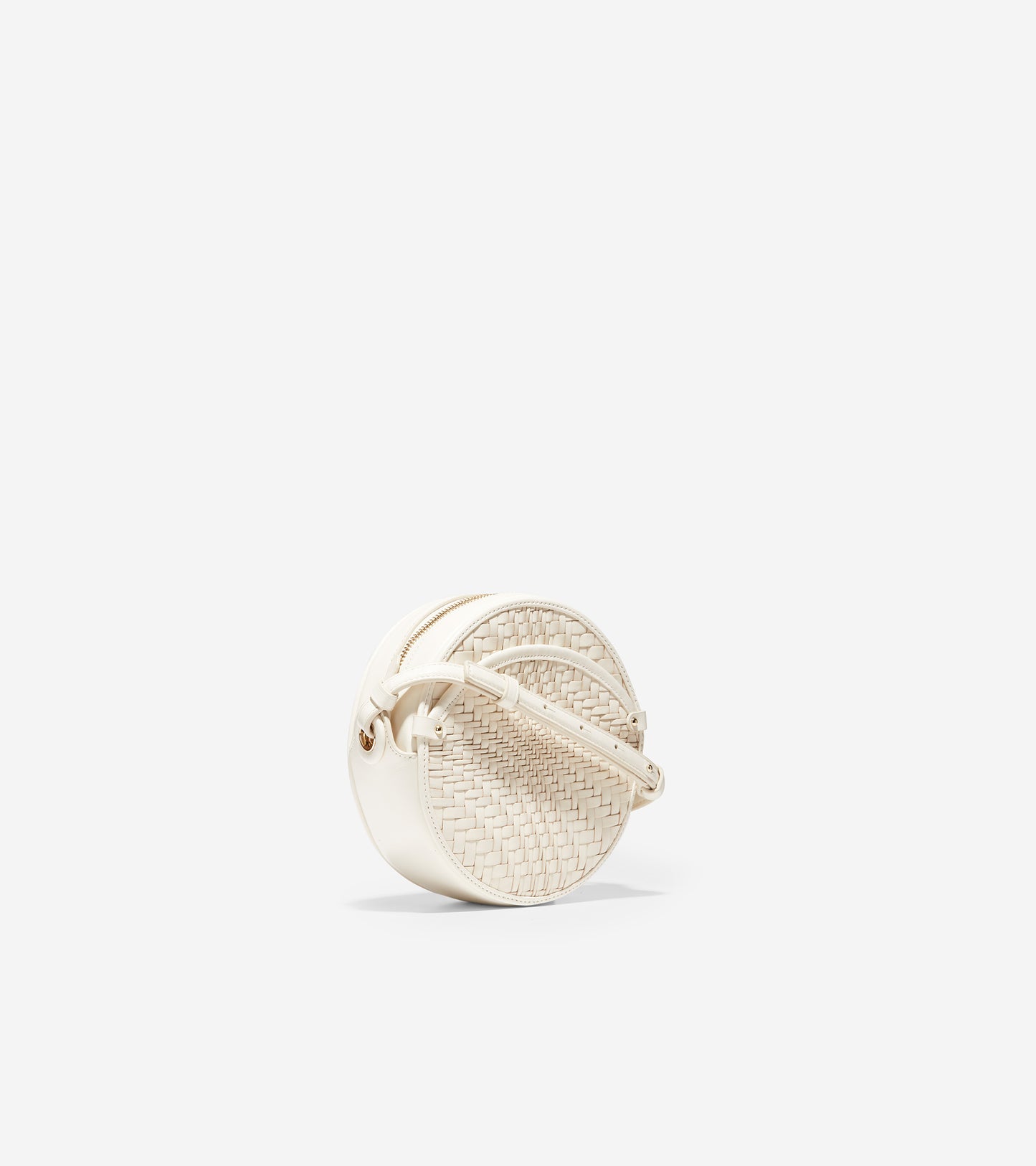 ColeHaan-Grand Ambition Woven Leather Circle Bag -u04409-Ivory