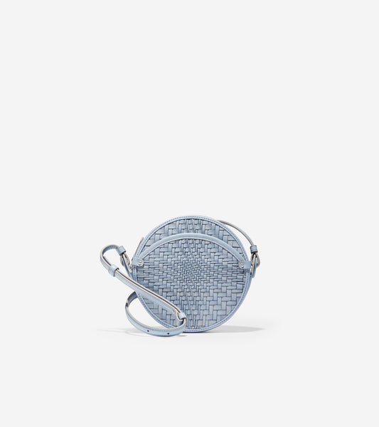 ColeHaan-Grand Ambition Woven Leather Circle Bag -u04410-Blue Fog