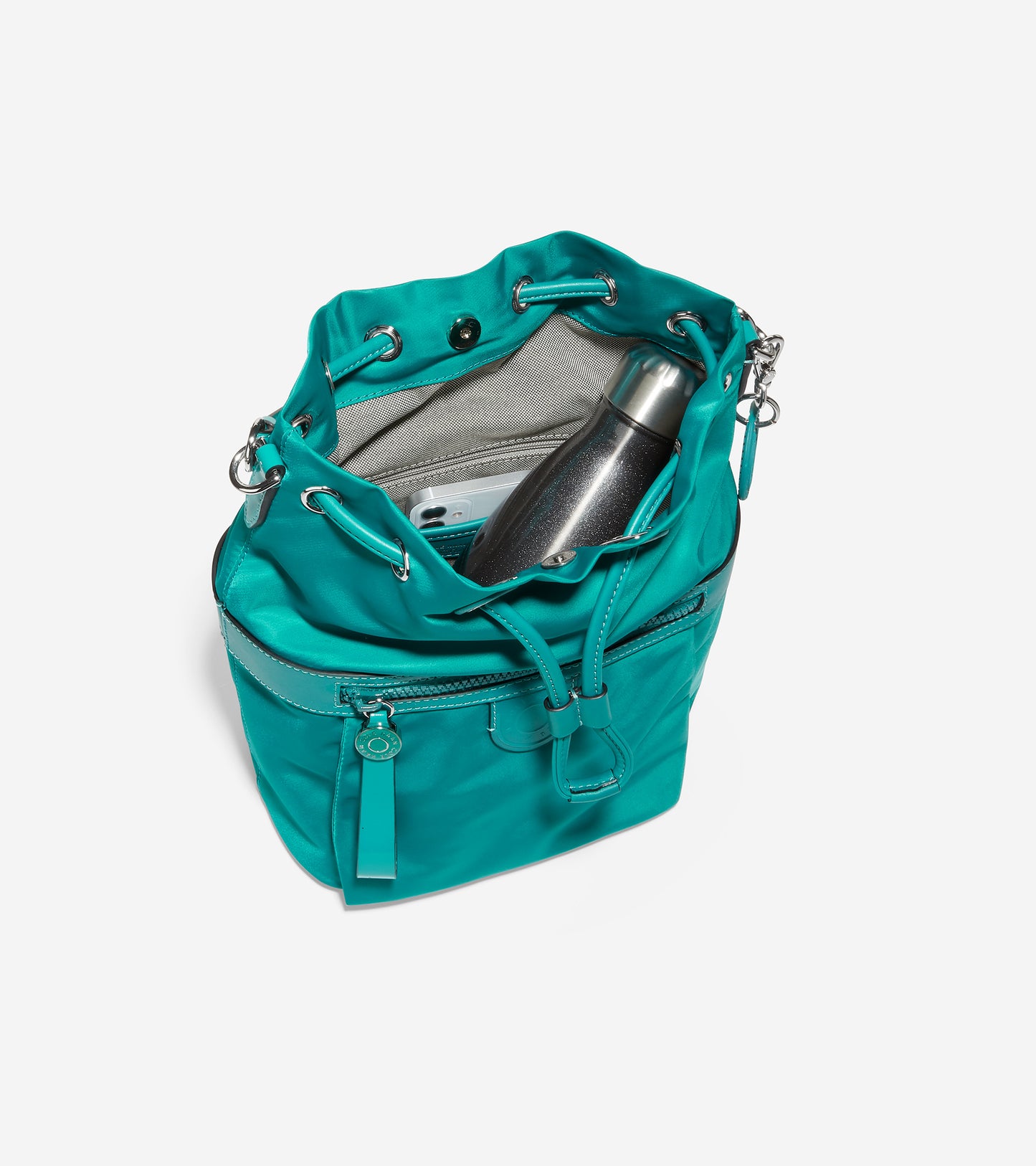 ColeHaan-Nylon Drawstring Crossbody-u05148-Deep Lake