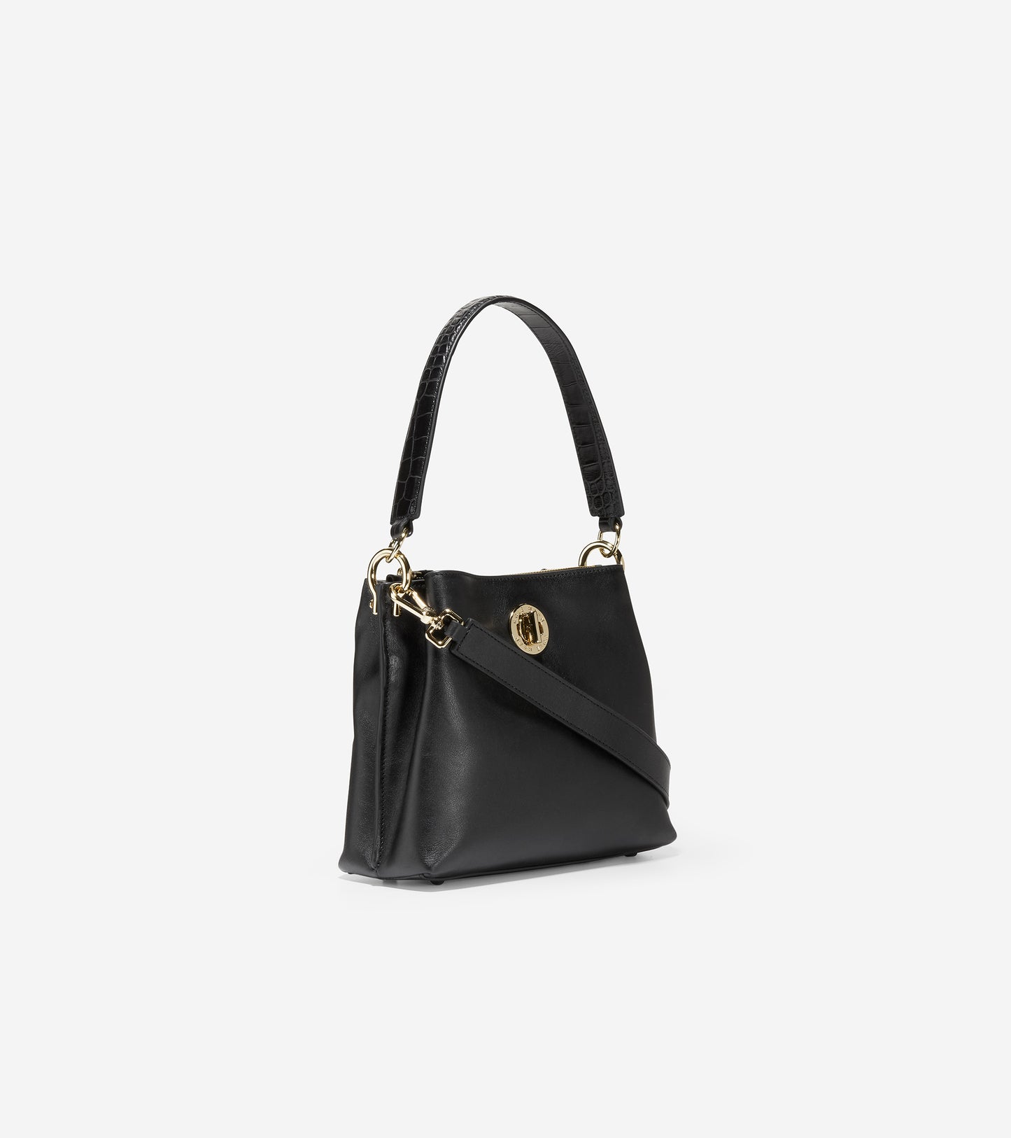 ColeHaan-Small Turnlock Bucket Bag-u05200-Black