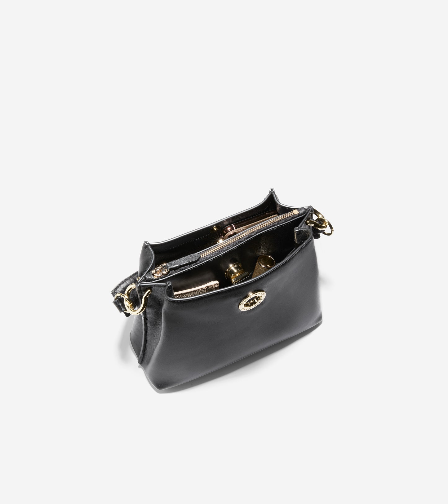 ColeHaan-Small Turnlock Bucket Bag-u05200-Black
