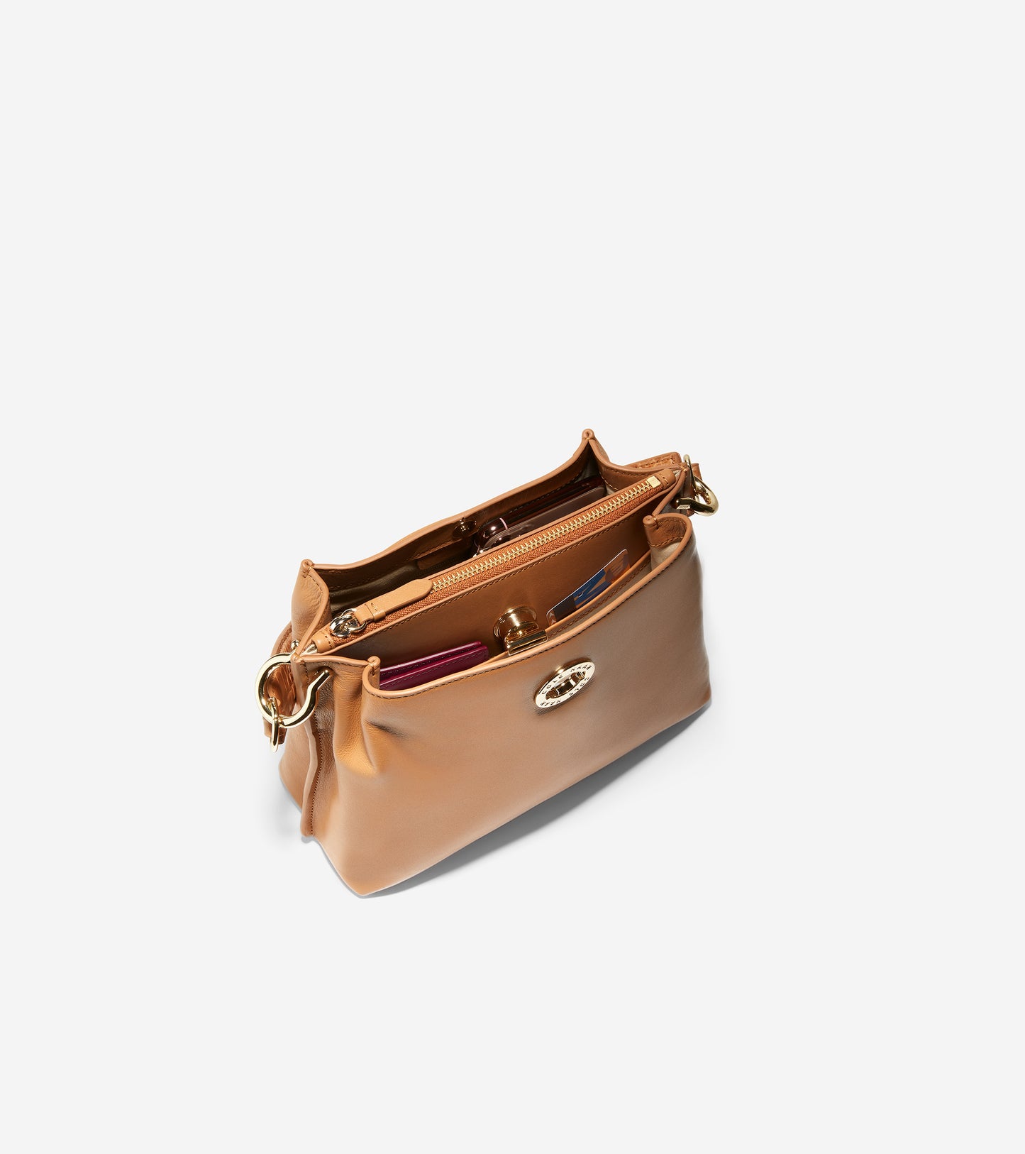 ColeHaan-Small Turnlock Bucket Bag-u05201-PECAN