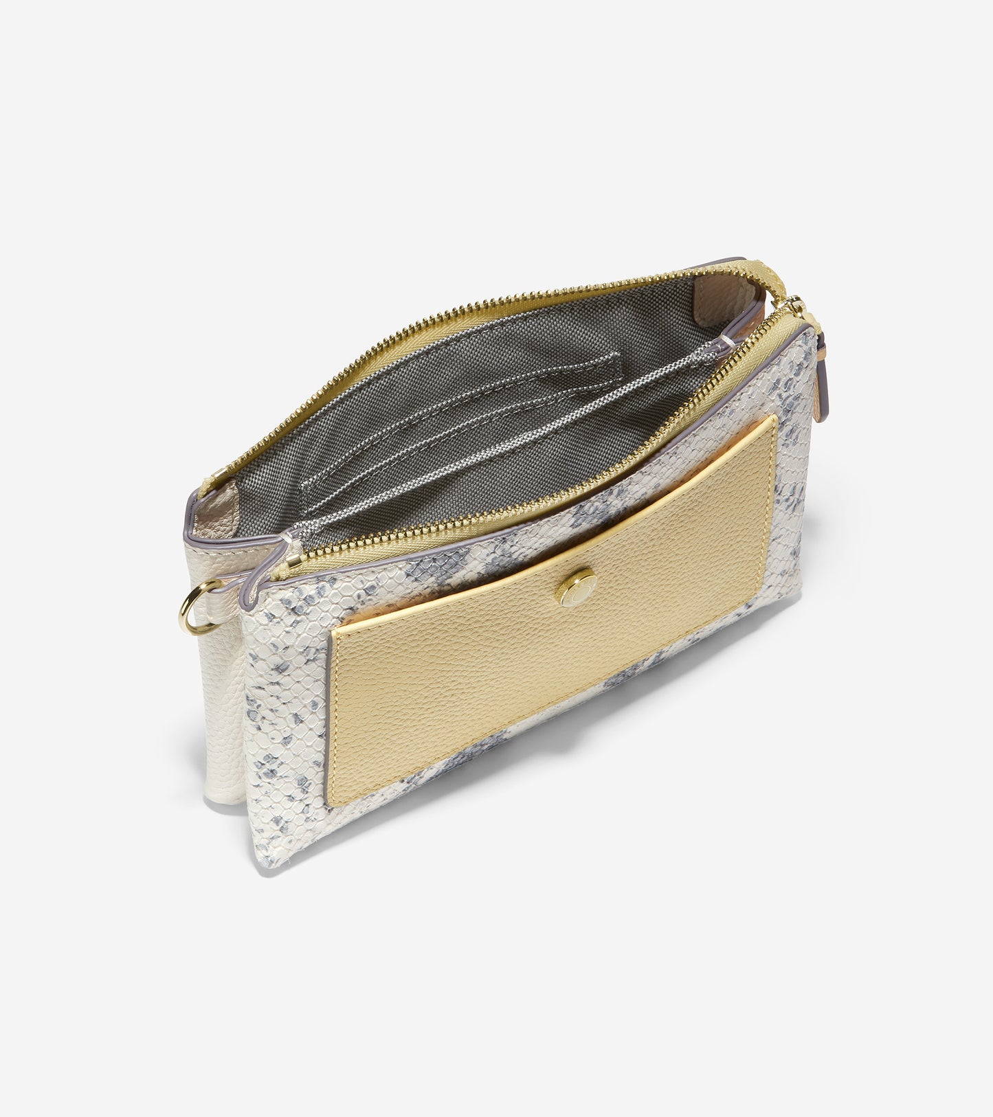 ColeHaan-Double Gusset Pouch-u05365-Golden Haze-Ivory Roccia