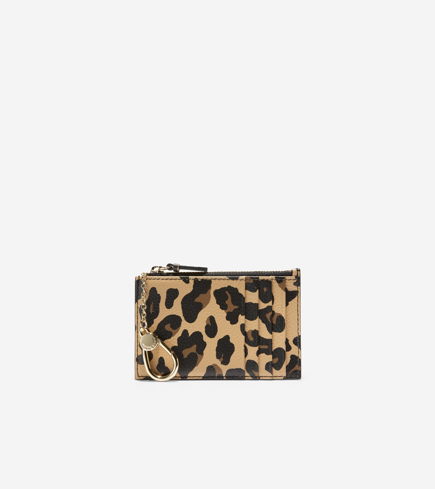 U05891-Card Case With Zip-Leopard Print
