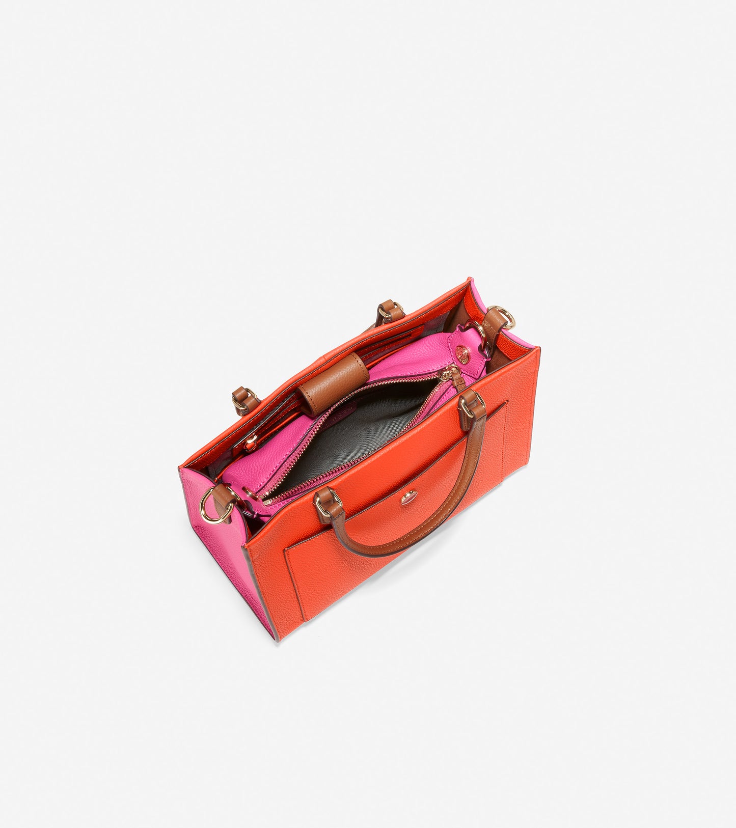 U05954-Small 3-In-1 Tote-Fuchsia Purple Colorblock