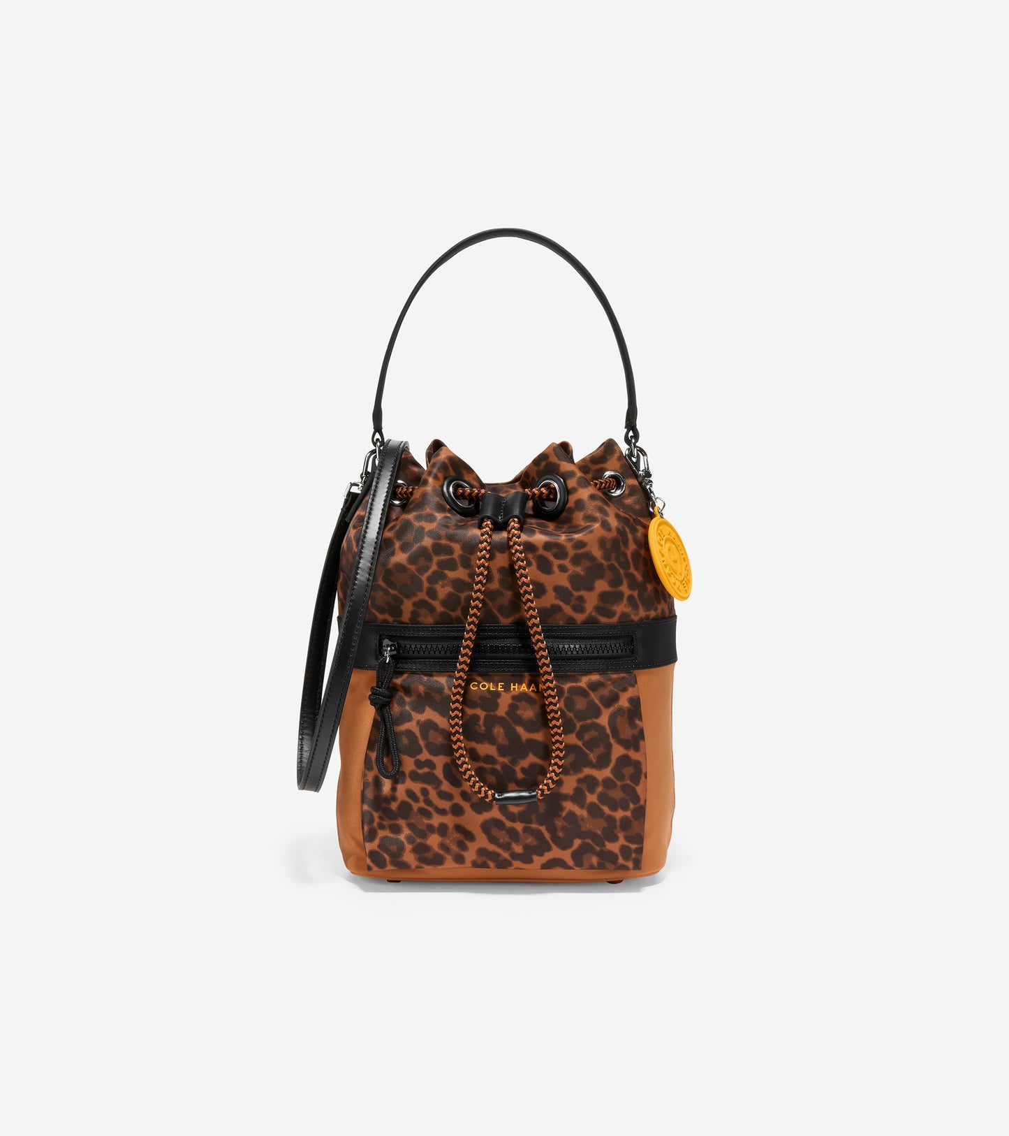U06057-Nylon Drawstring Crossbody-Leopard Print