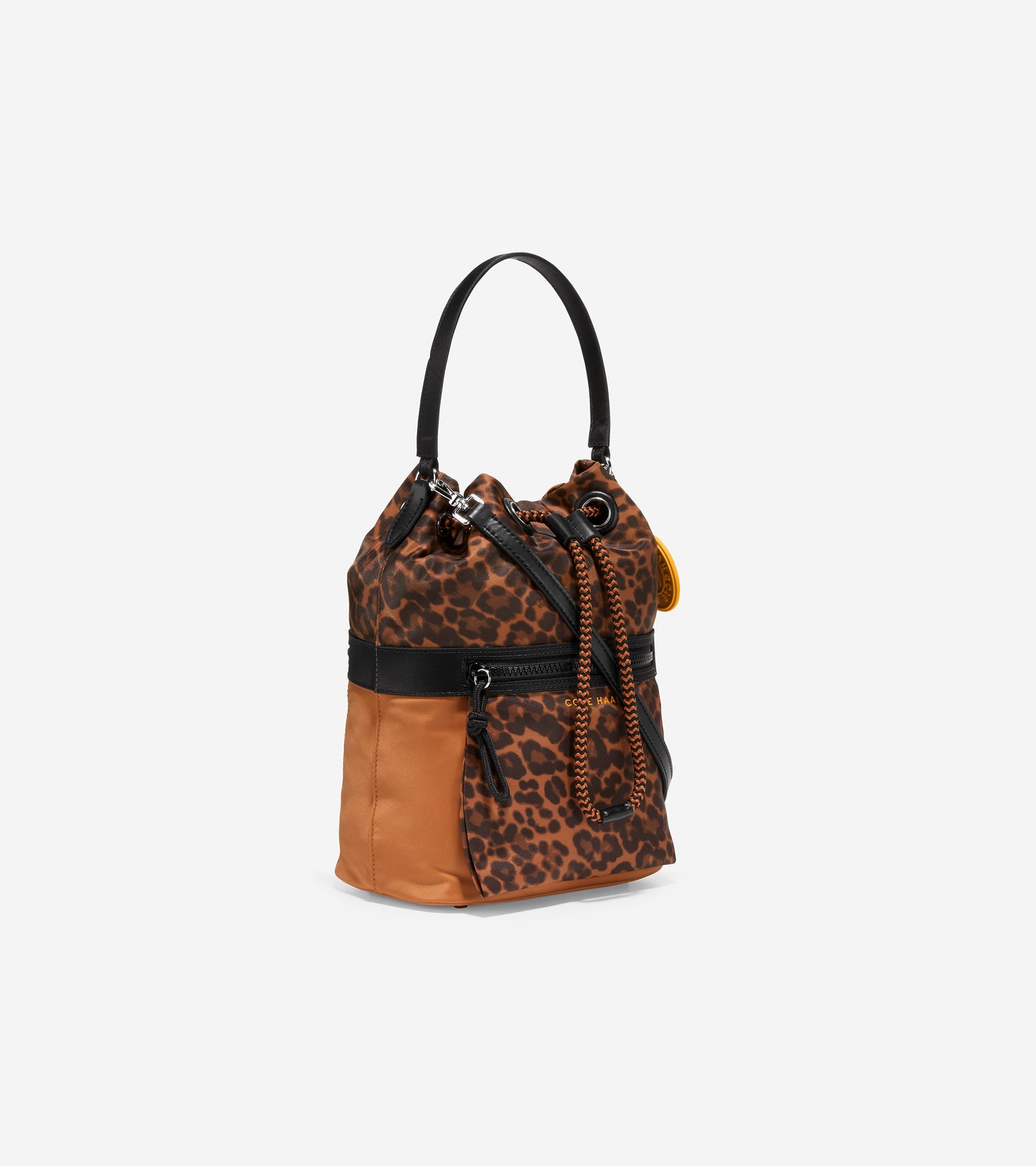 U06057-Nylon Drawstring Crossbody-Leopard Print