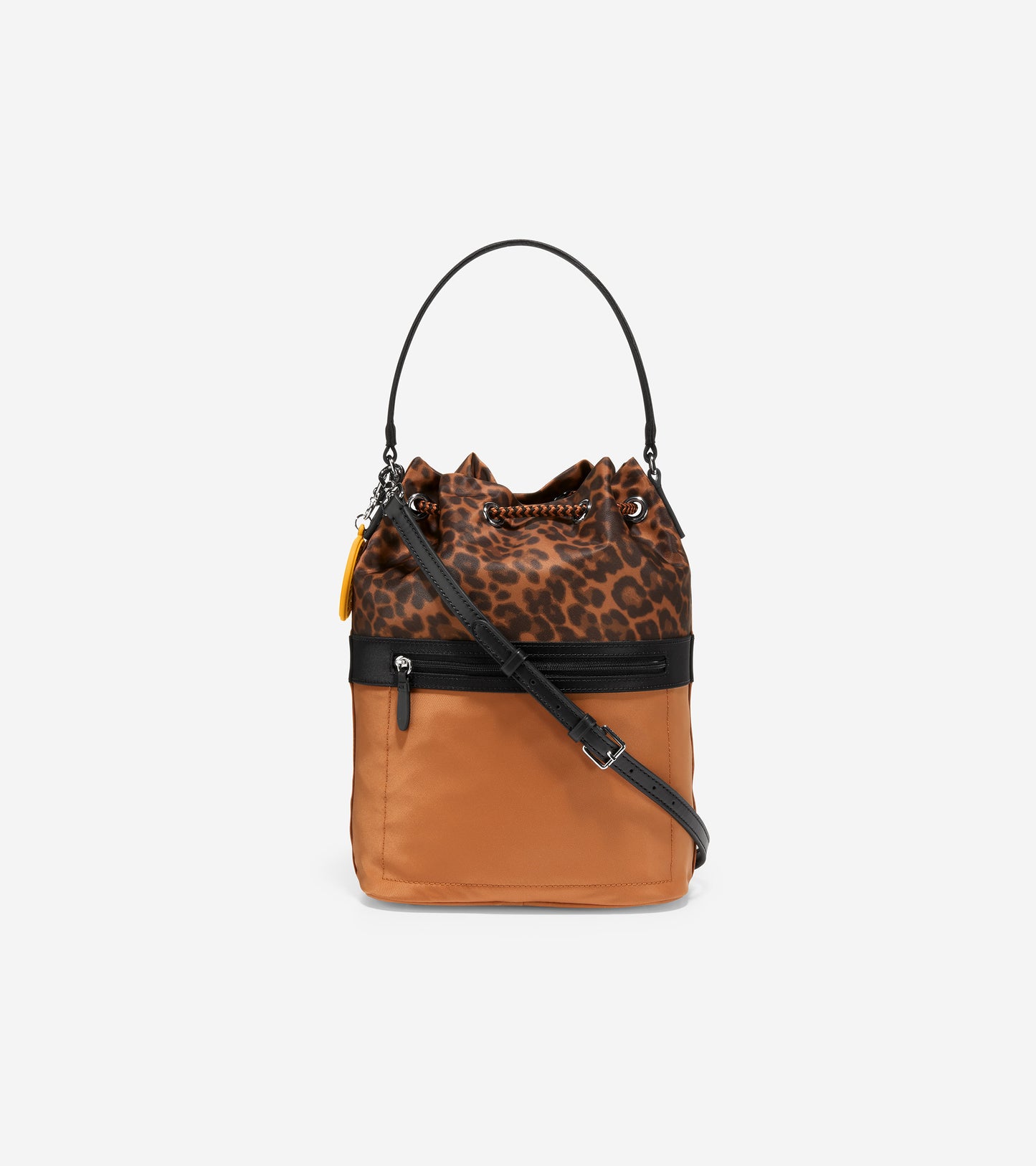 U06057-Nylon Drawstring Crossbody-Leopard Print