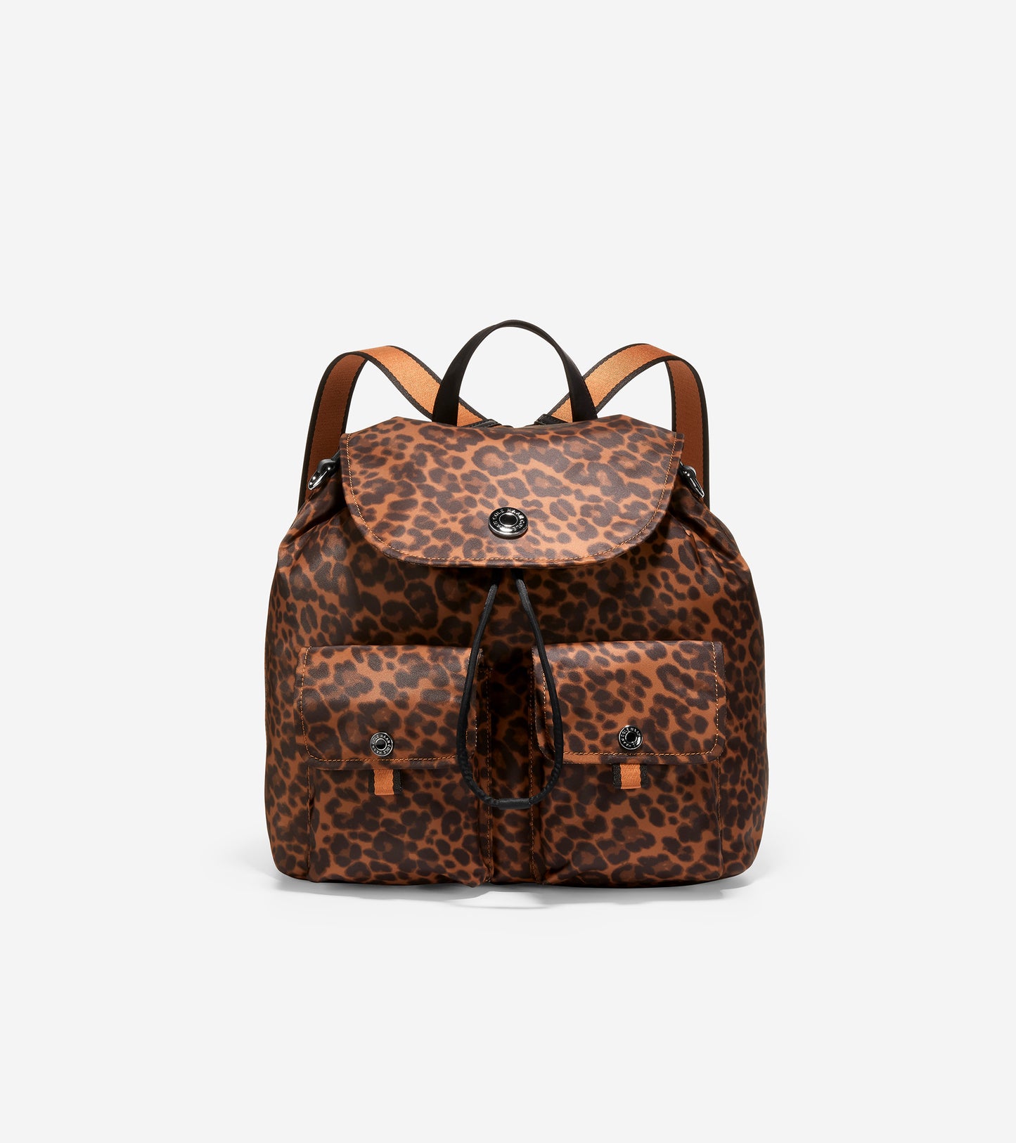 U06058-Nylon Flap Backpack-Leopard Print