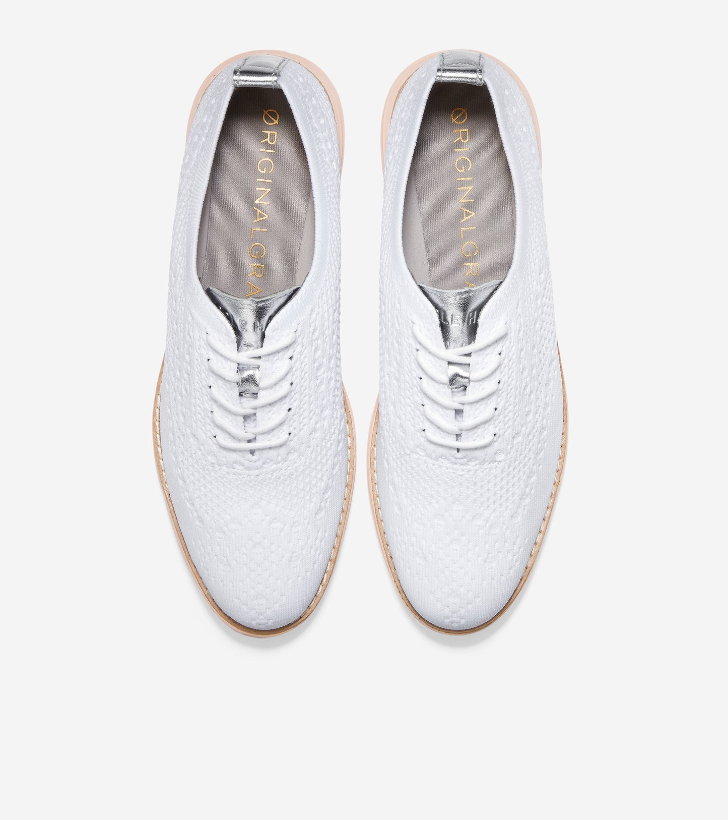 ColeHaan-Originalgrand Stitchlite Wingtip Oxford-w19556-Optic White Stitchlite Knit/Ch Argento/Misty Rose