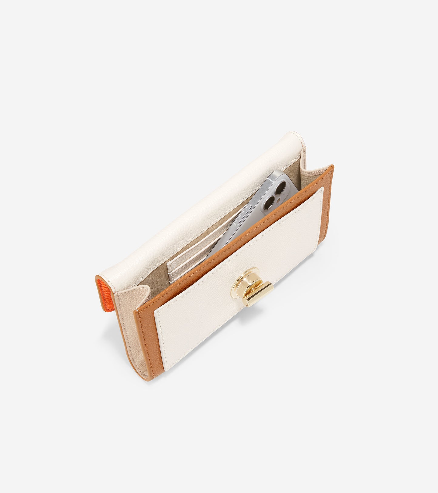 ColeHaan-Turnlock Phone Case with Chain-u05859-Shocking Orange
