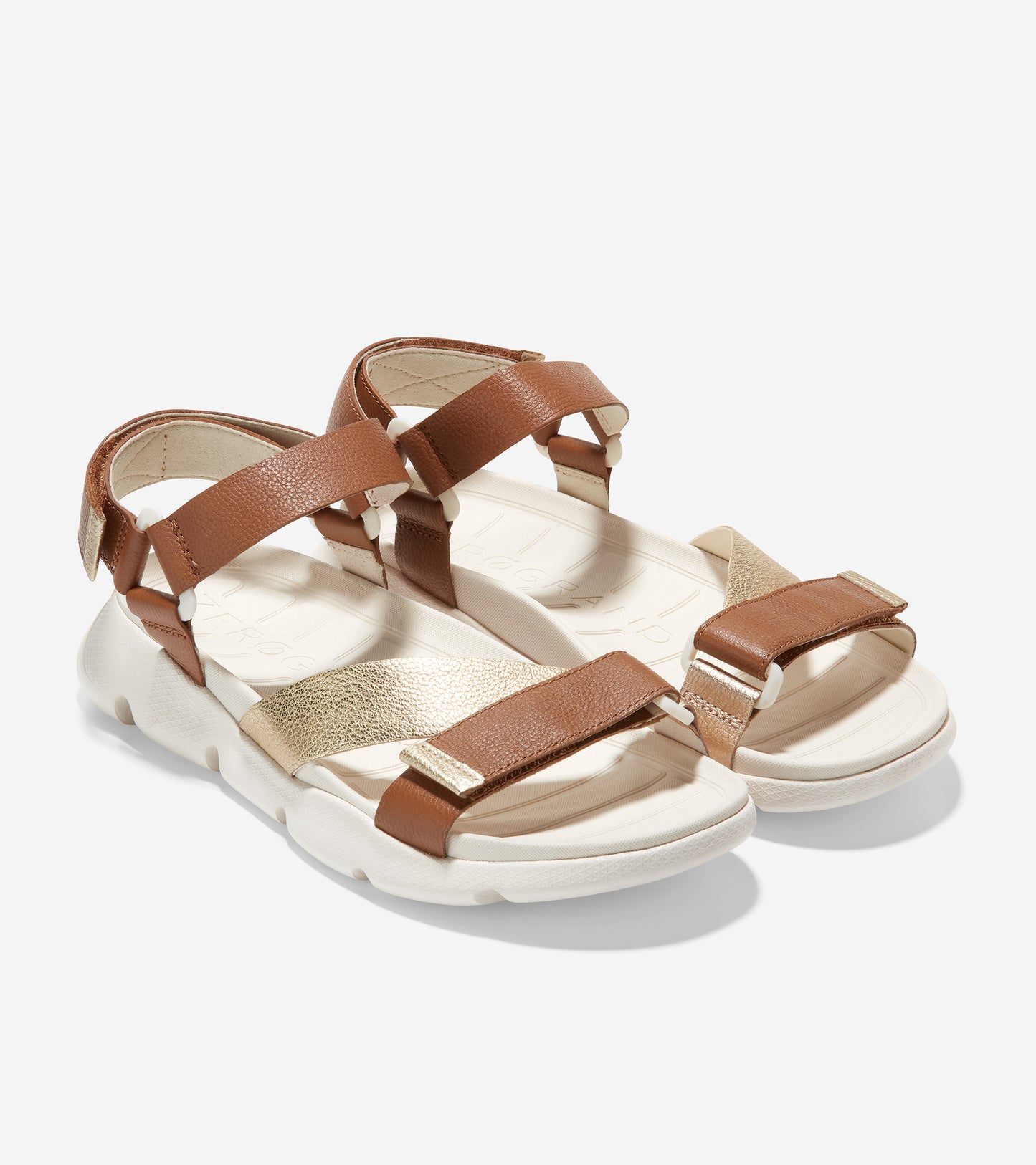 w25965-4.ZERØGRAND Strappy Sandal-Honey-Metallic Gold