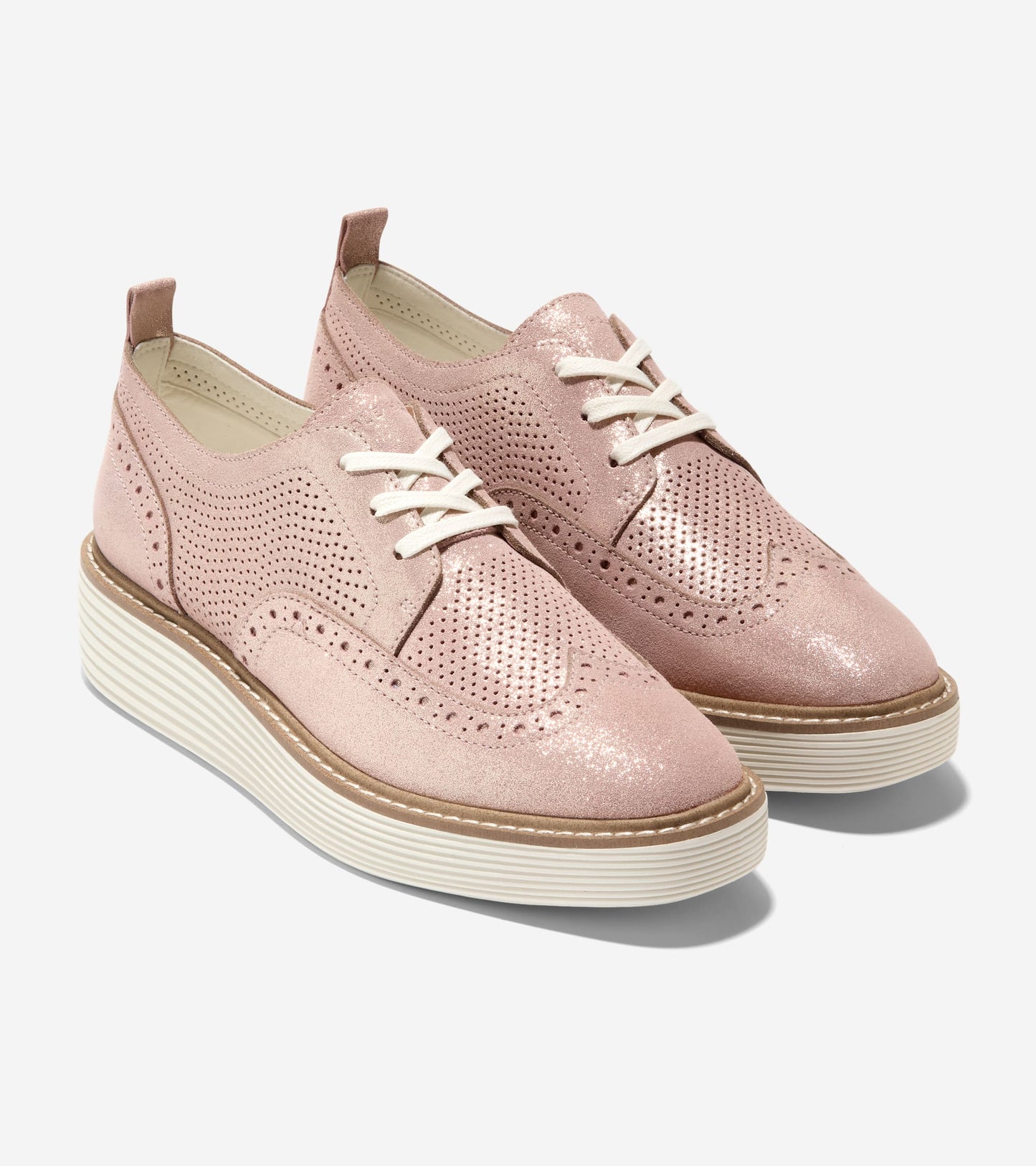 W29974:ROSE GOLD SHIMMER SUEDE/IVORY