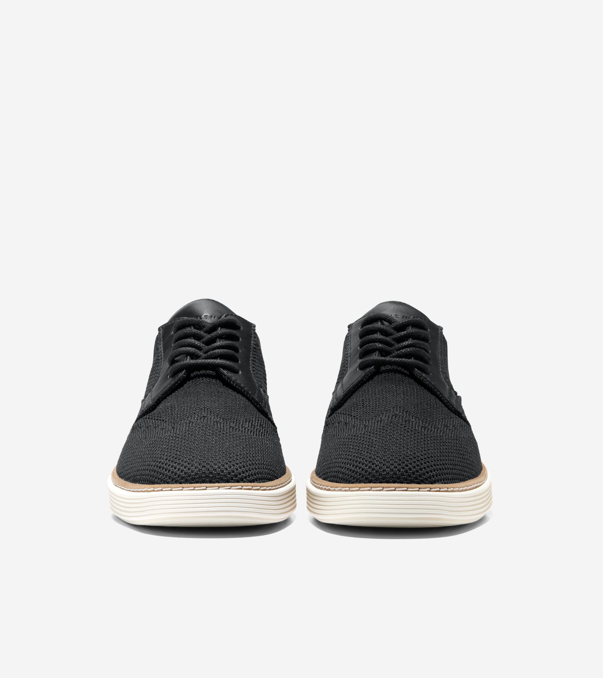 W33214:BLACK KNIT/LEATHER/IVORY