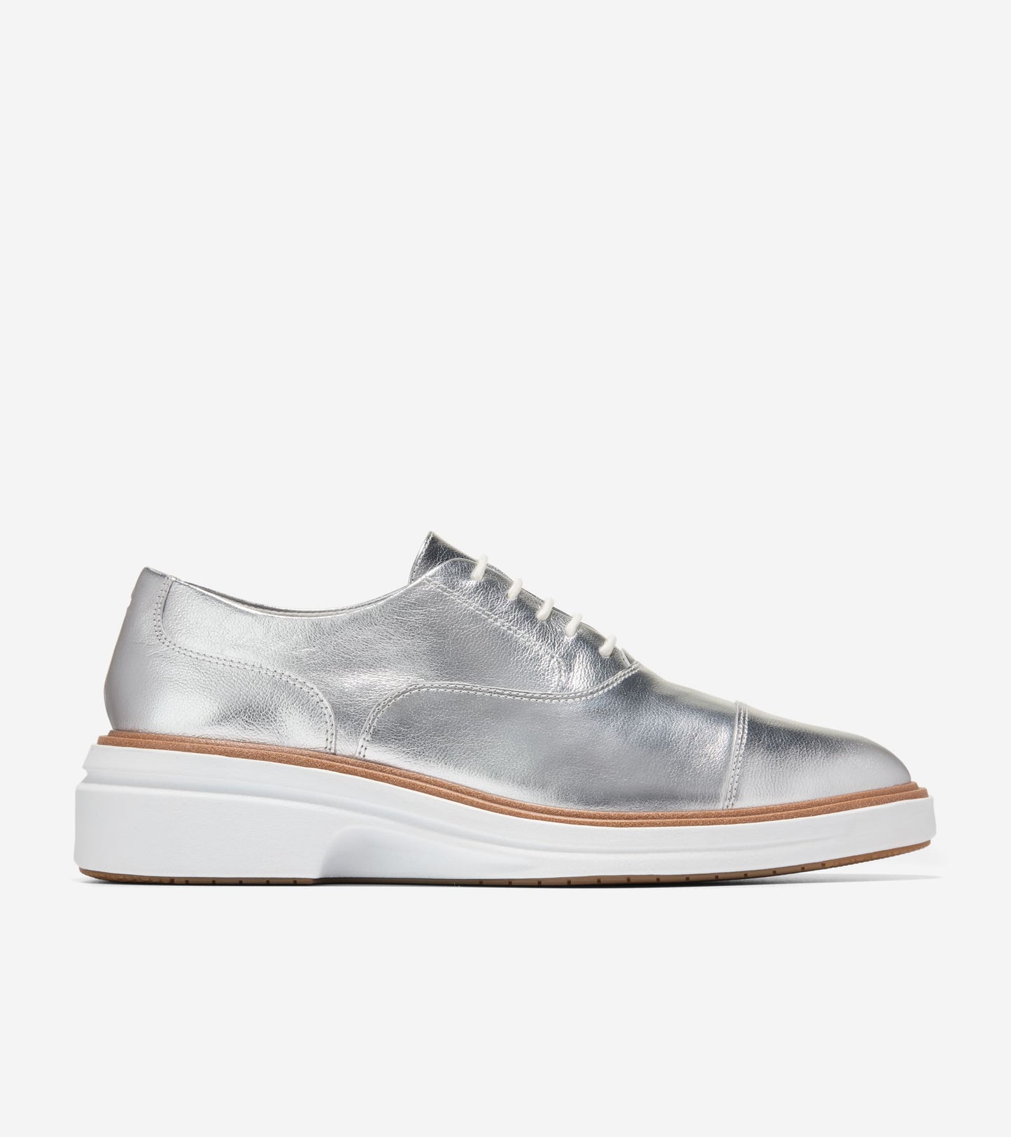 W37726:SILVER METALLIC LEATHER / WHITE