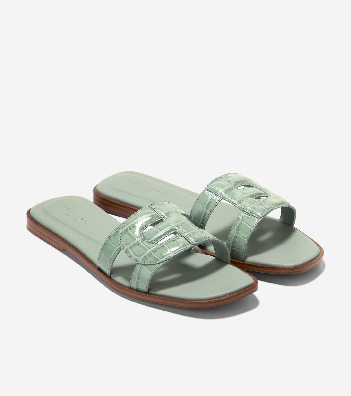 W37014:LILY PAD CROC PRINT LEATHER