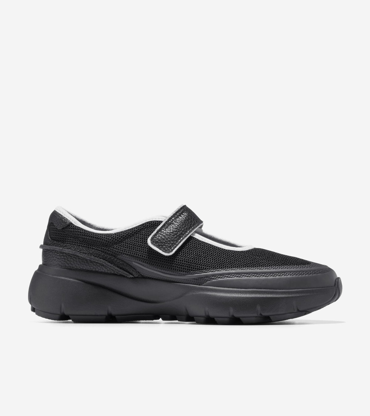 W37605:BLACK MESH / BLACK/WHITE LEATHER