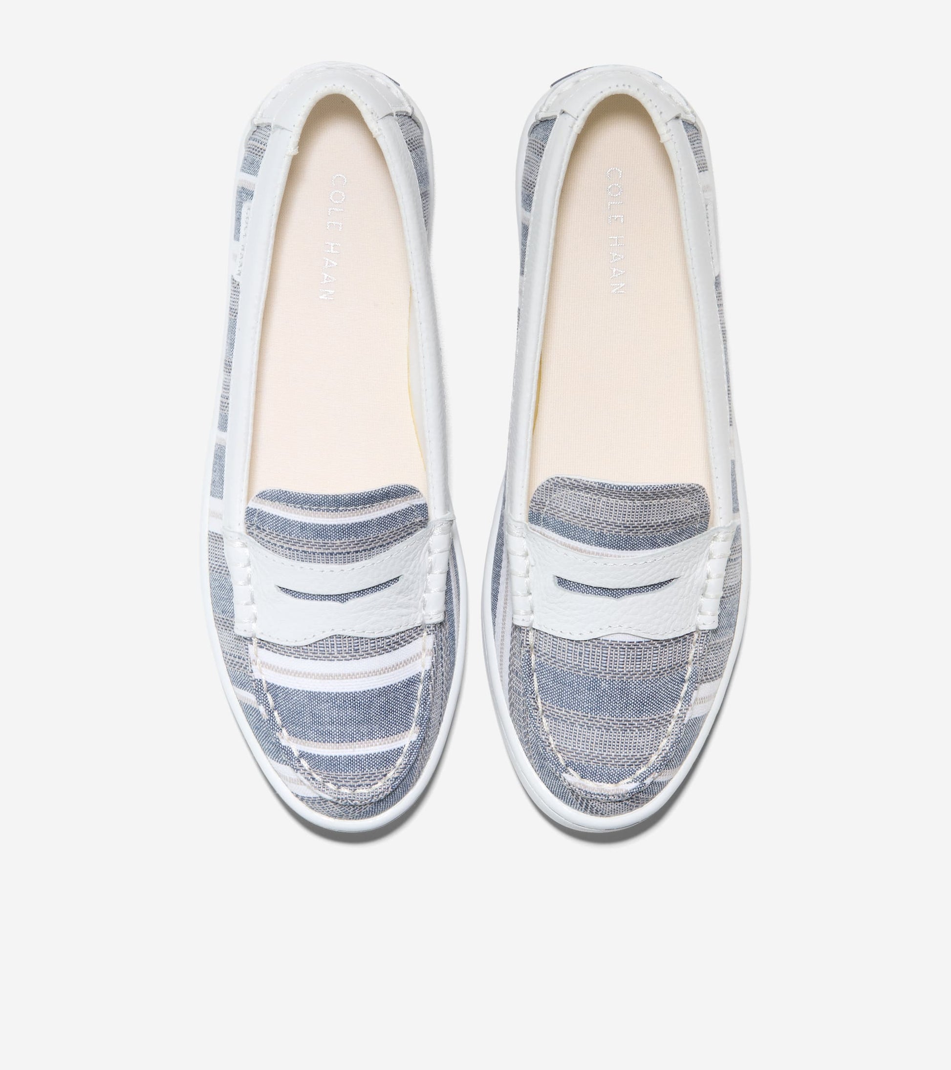 W31190:BLUE/IVORY STRIPE CANVAS/WHITE