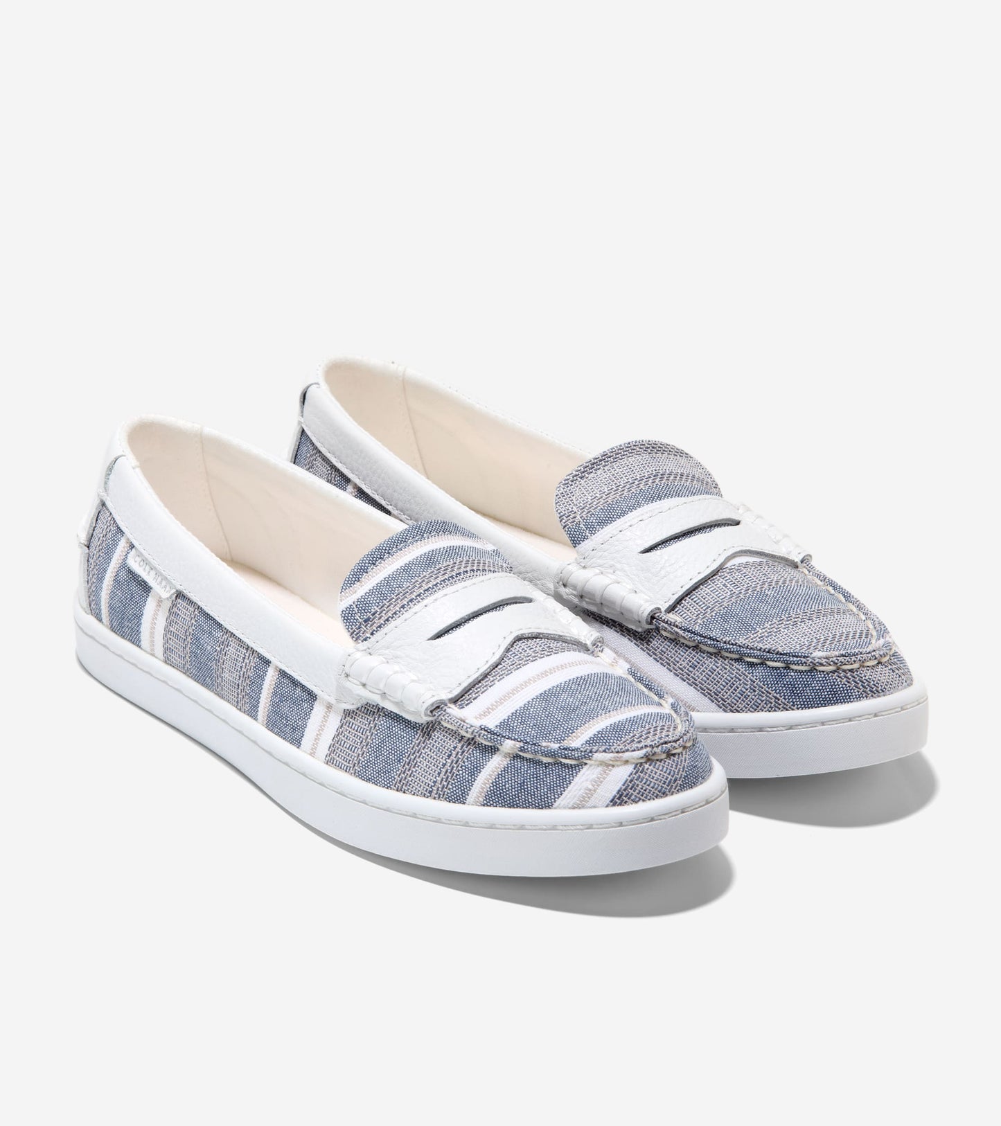 W31190:BLUE/IVORY STRIPE CANVAS/WHITE