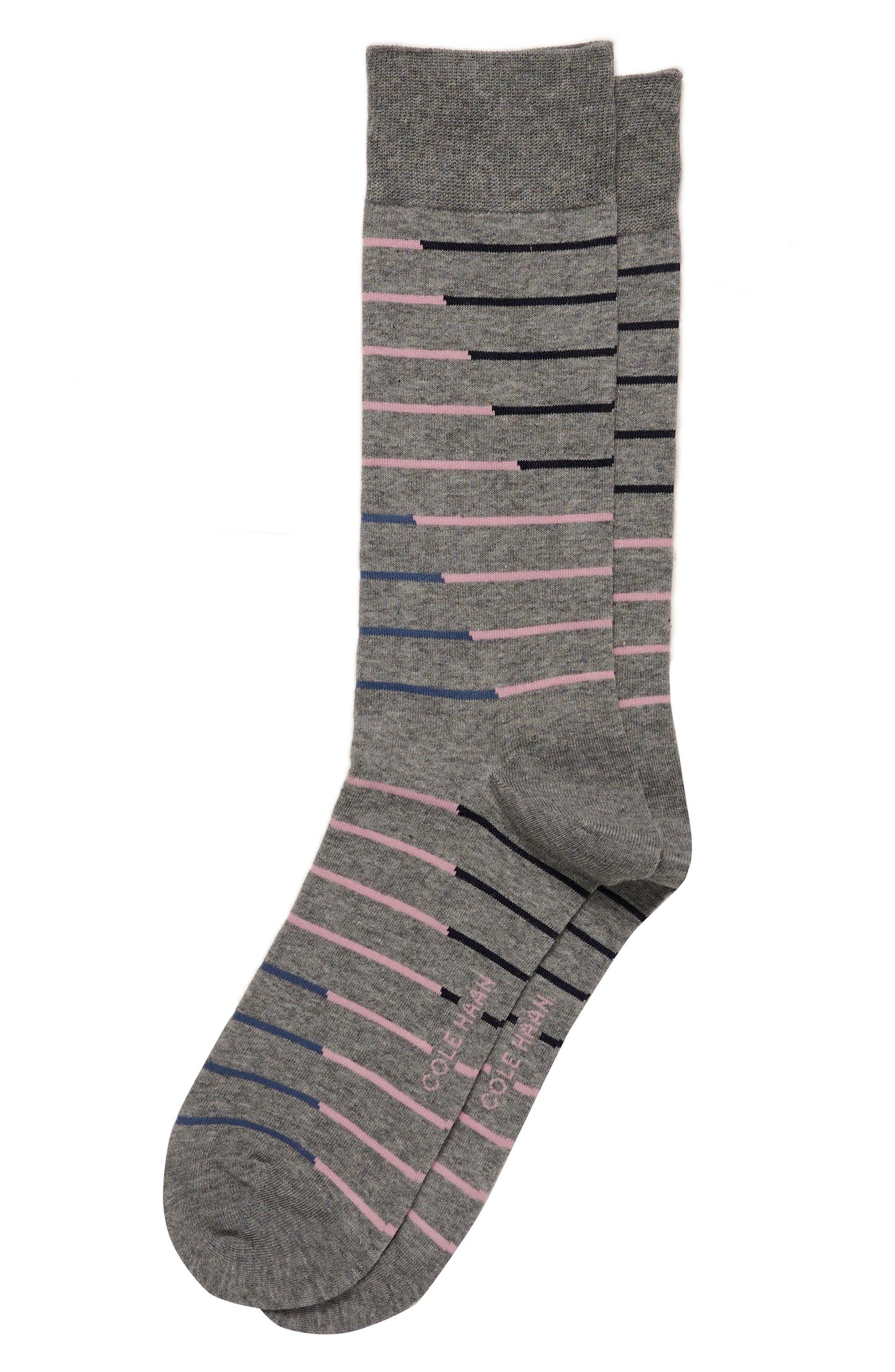 Chm241Dr09002-Men's 1PK Broken Stripe Dress Crew-Medium Grey Heather