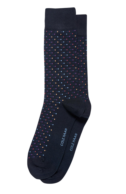 Chm251Dr01002-Men's 1PK Color Block Dress Crew-Navy