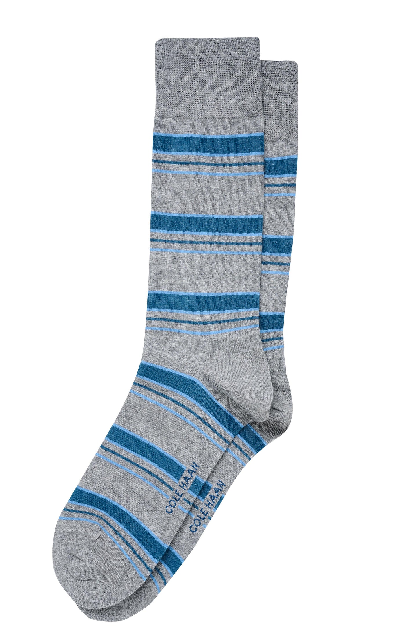 Chm253Dr03002-Men's 1PK Stripe Dress Crew-Medium Grey Heather