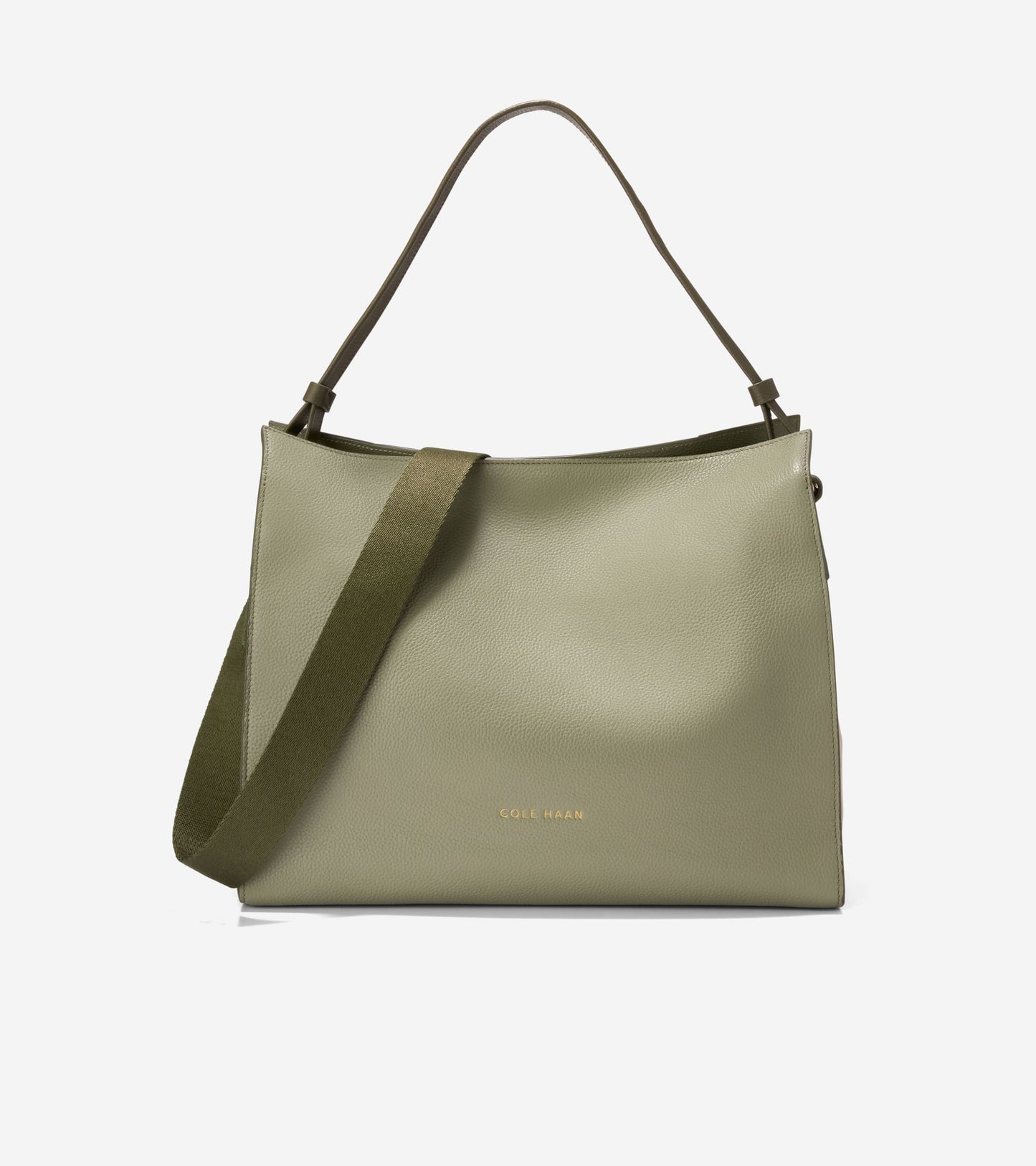 Women's Carryall Leather Shoulder Bag - Style U07631 - Angle A