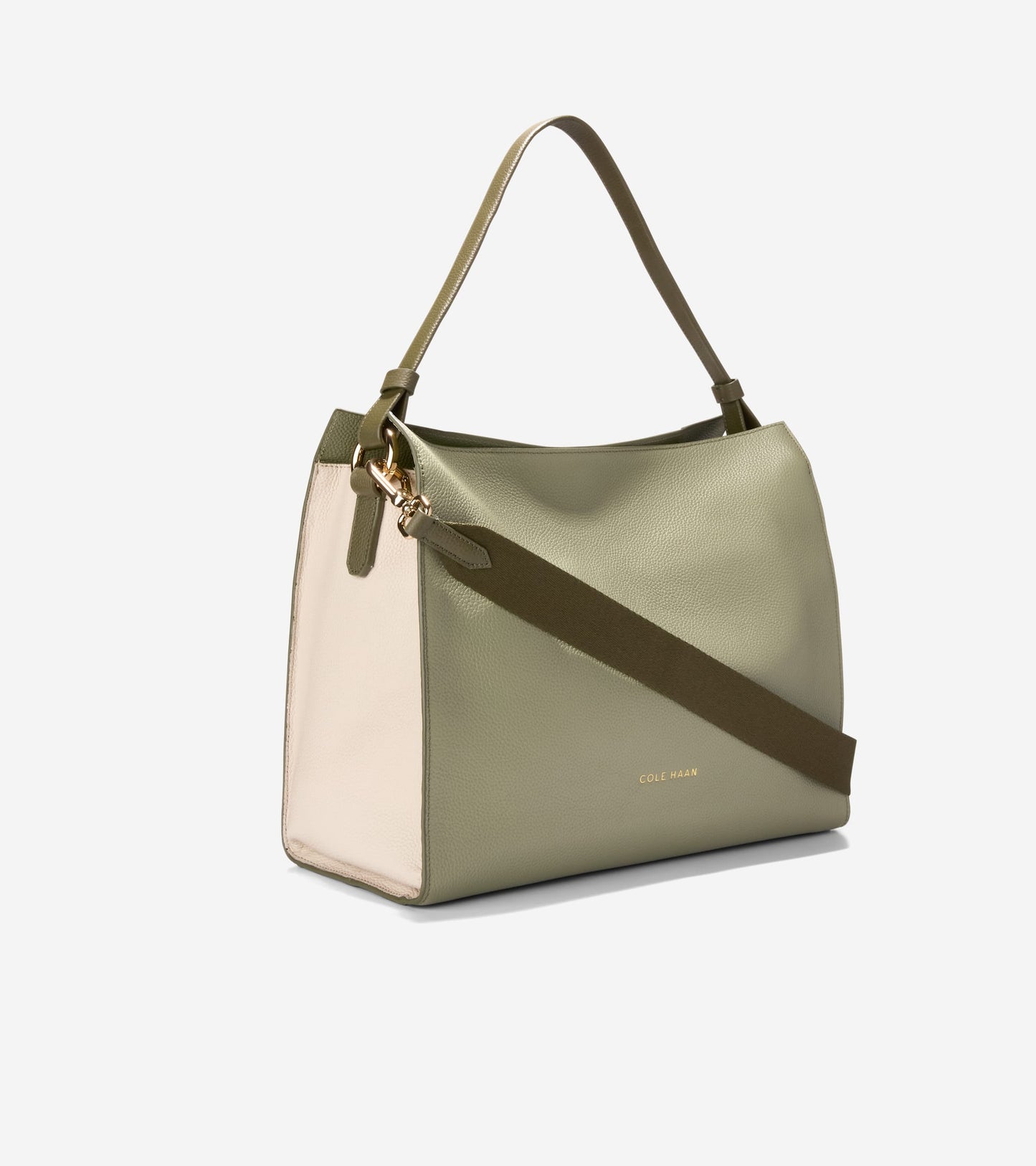 Women's Carryall Leather Shoulder Bag - Style U07631 - Angle B