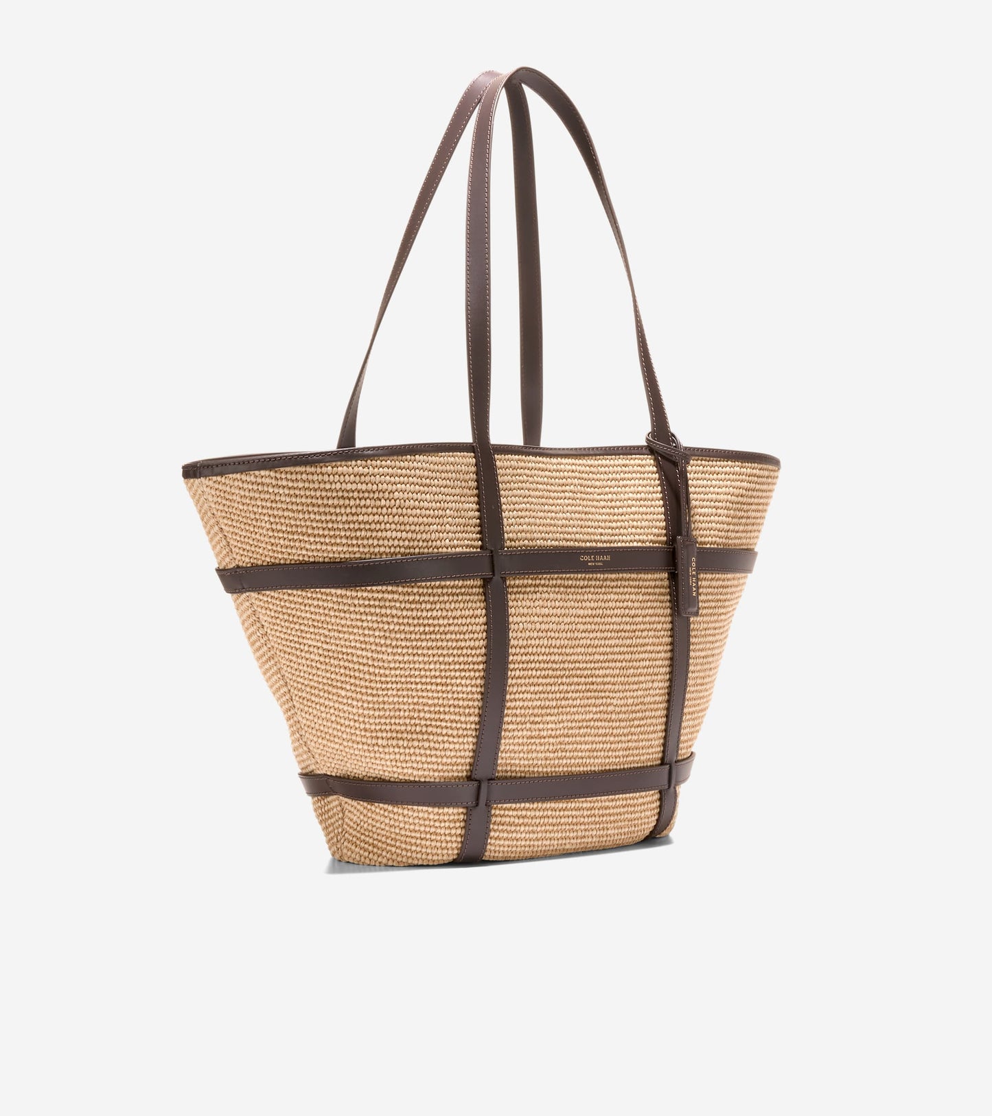U08153:NATURAL RAFFIA-DARK CHOCOLATE