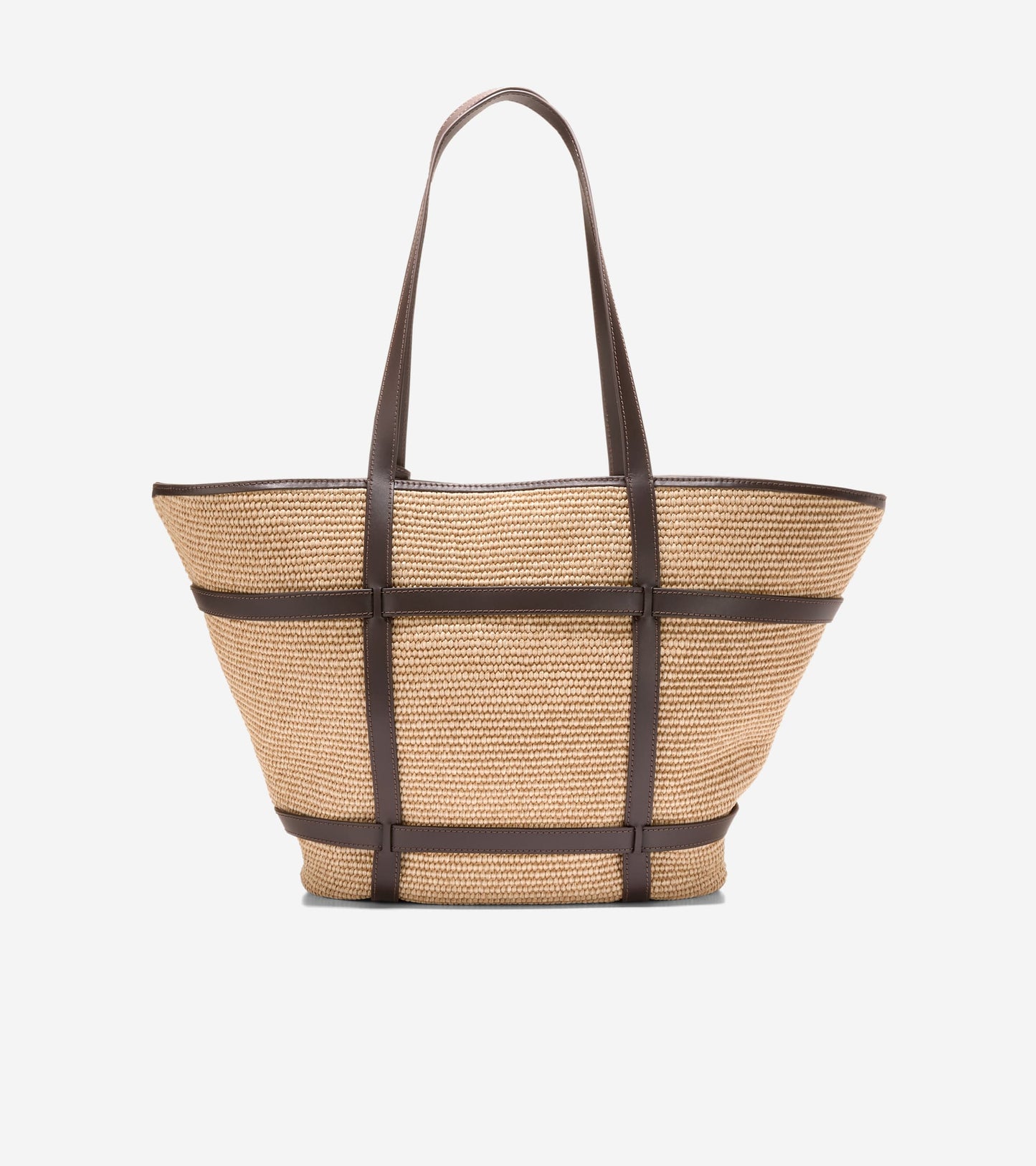 U08153:NATURAL RAFFIA-DARK CHOCOLATE