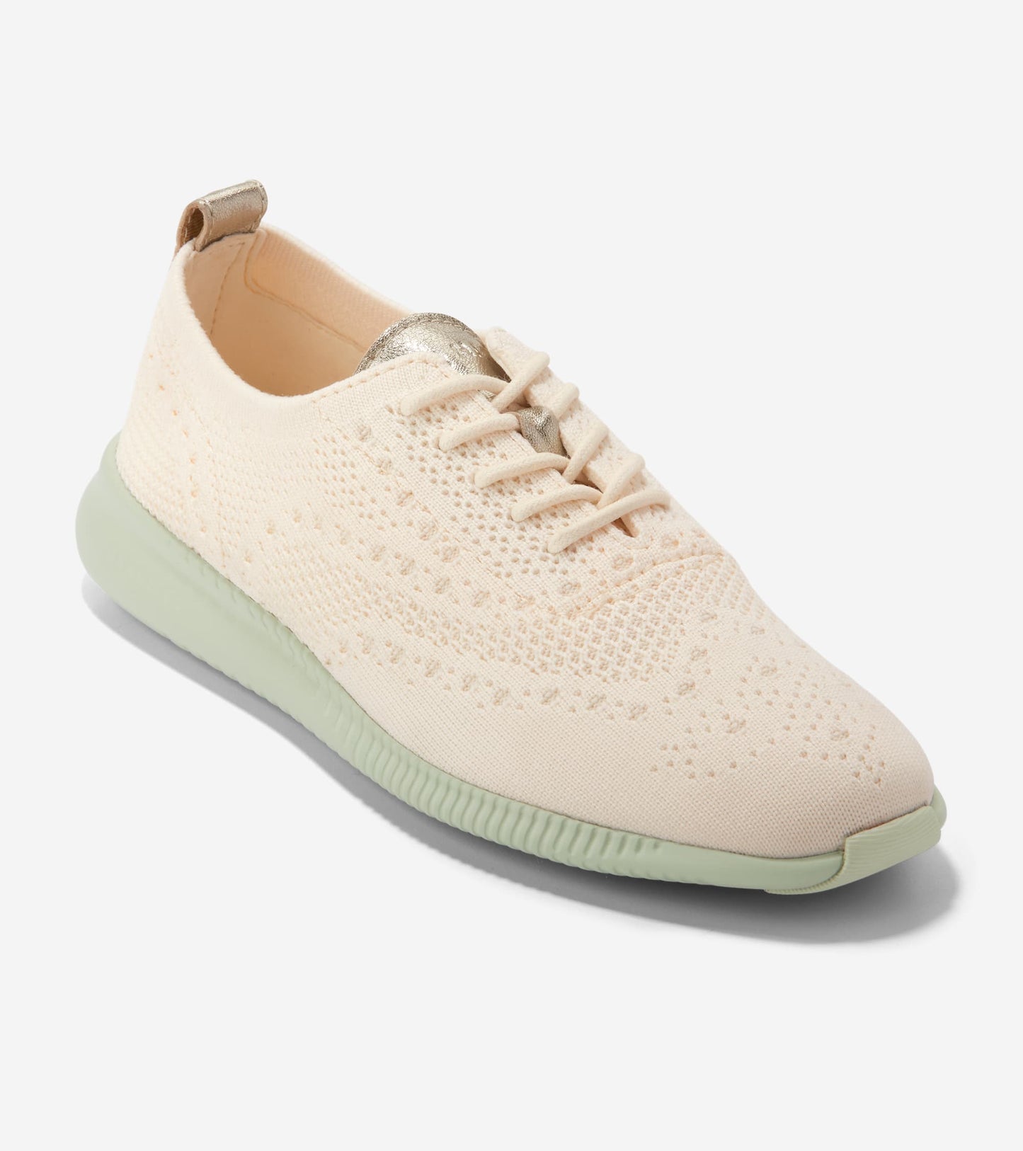 W29364:IVORY KNIT/GOLD METALLIC/FOG GREEN