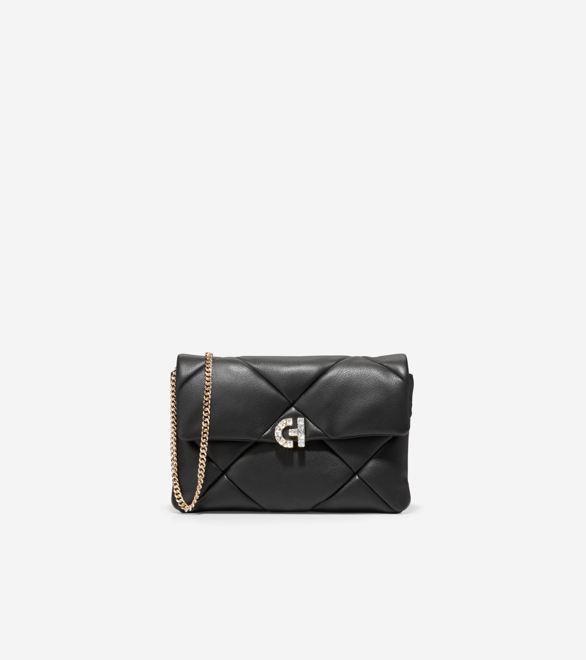 Black quilted clutch on sale