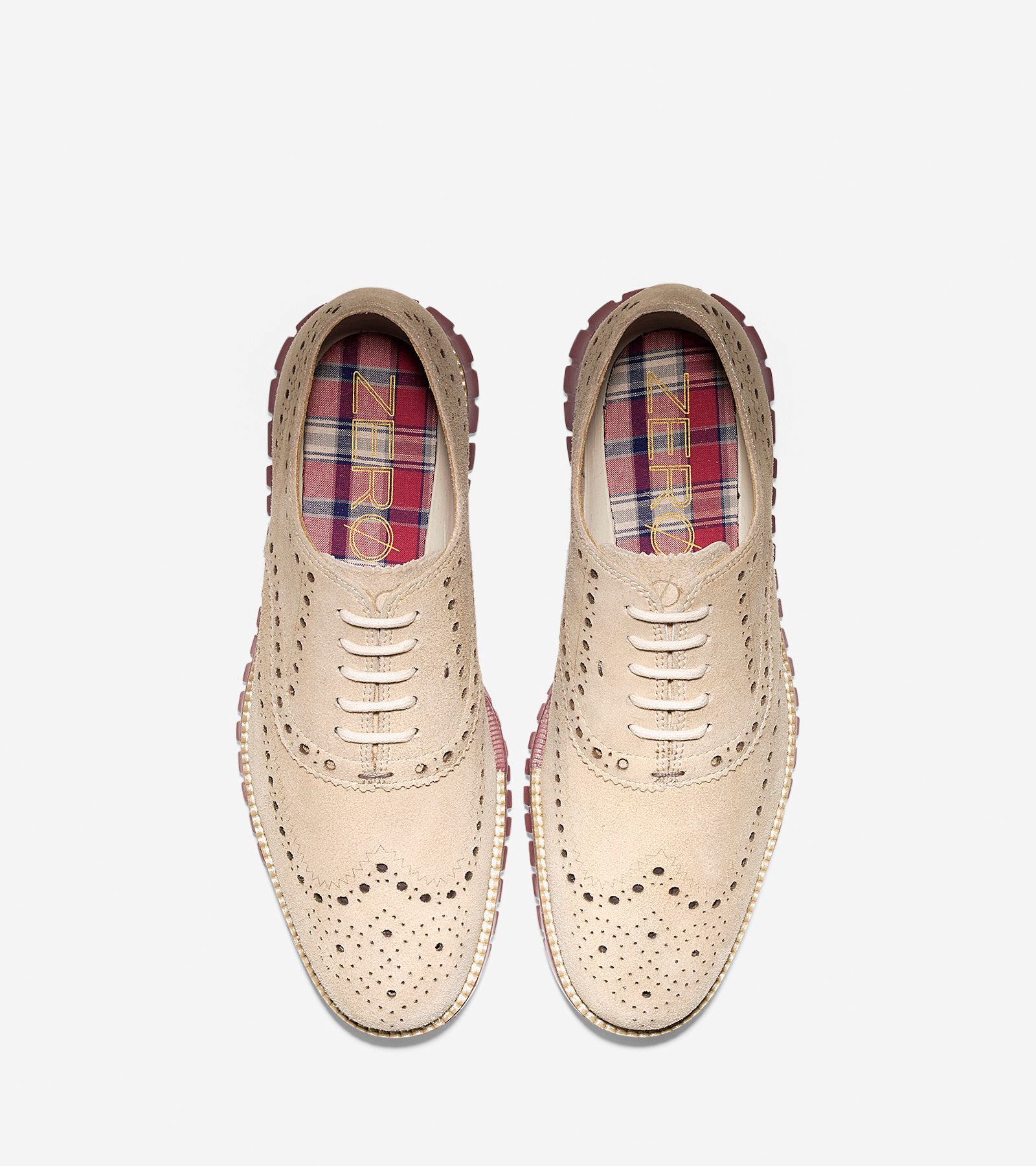 ColeHaan-ZERØGRAND Wingtip Oxford-c25292-Barley Suede-madras Lining