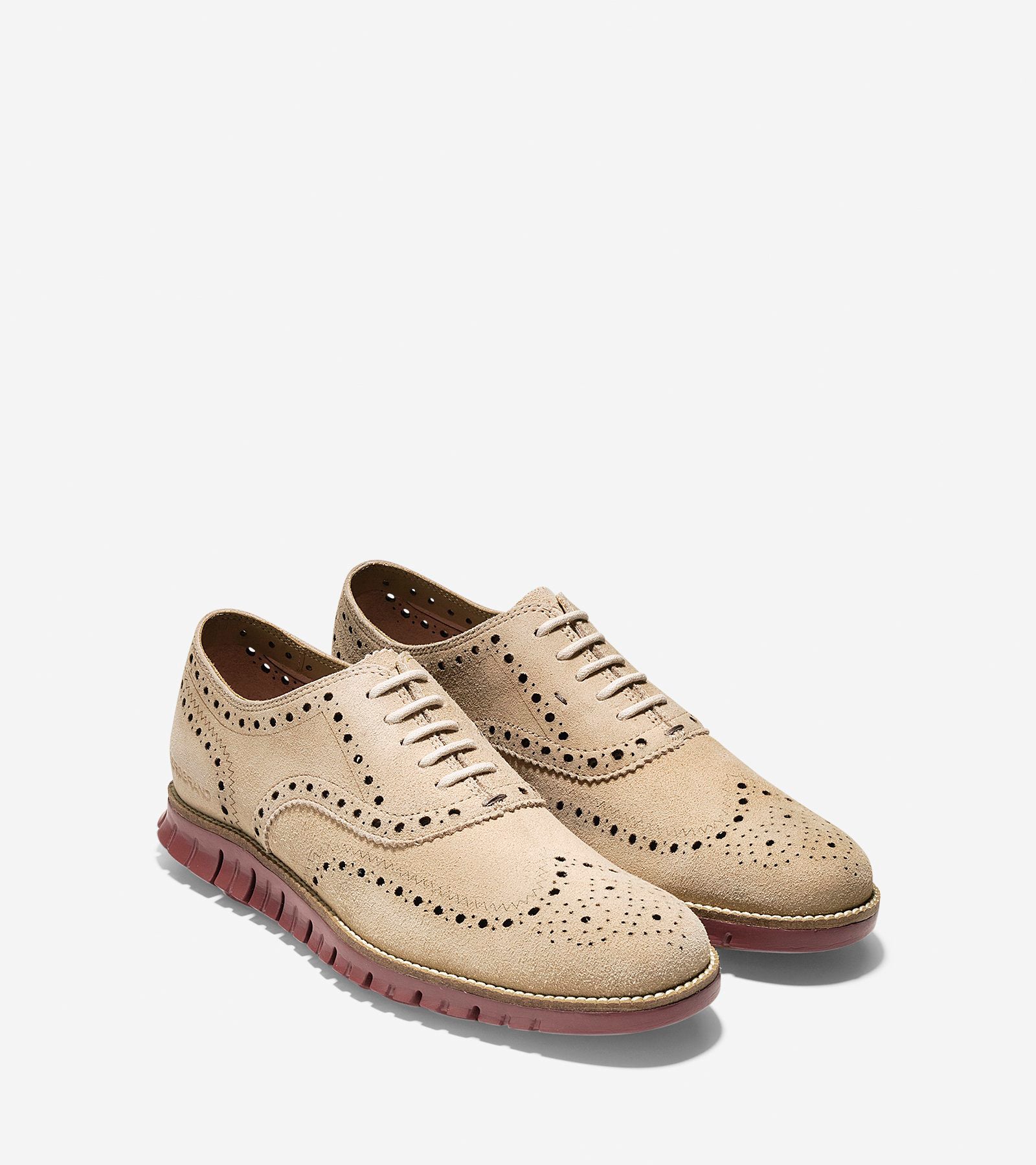 ColeHaan-ZERØGRAND Wingtip Oxford-c25292-Barley Suede-madras Lining